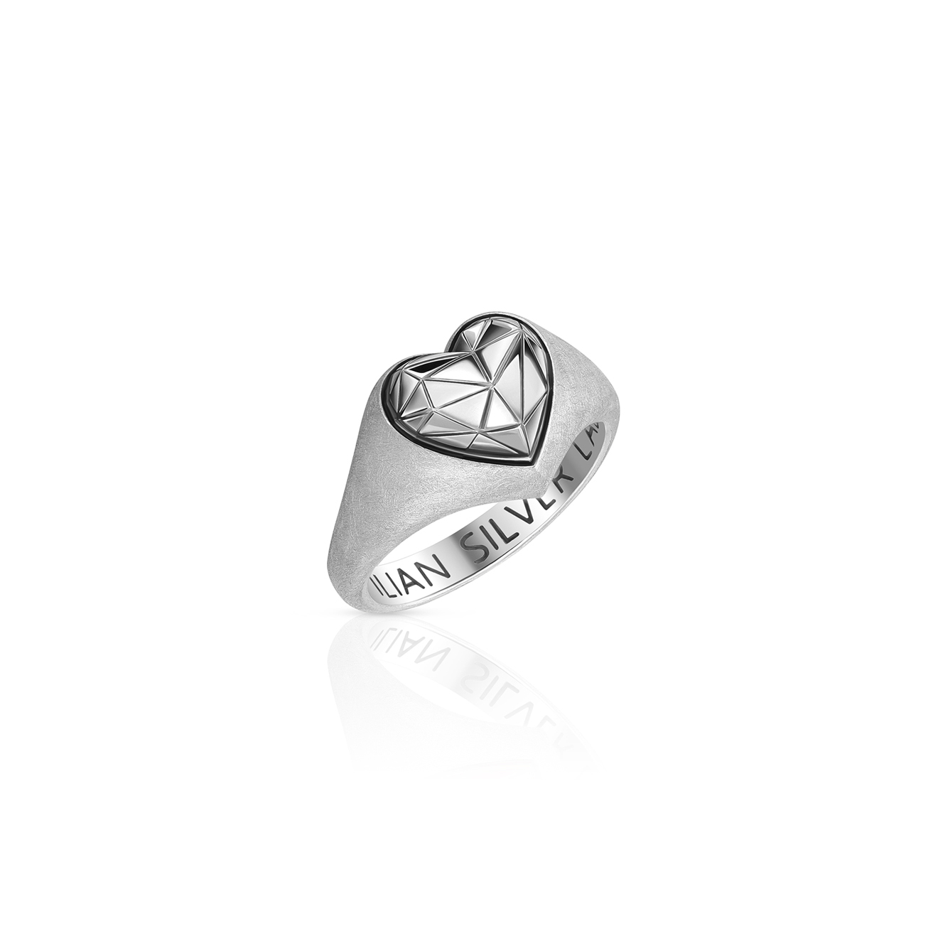 Maximilian Silver Label Матовое кольцо из серебра maximilian silver label кольцо печатка из серебра с сердцем