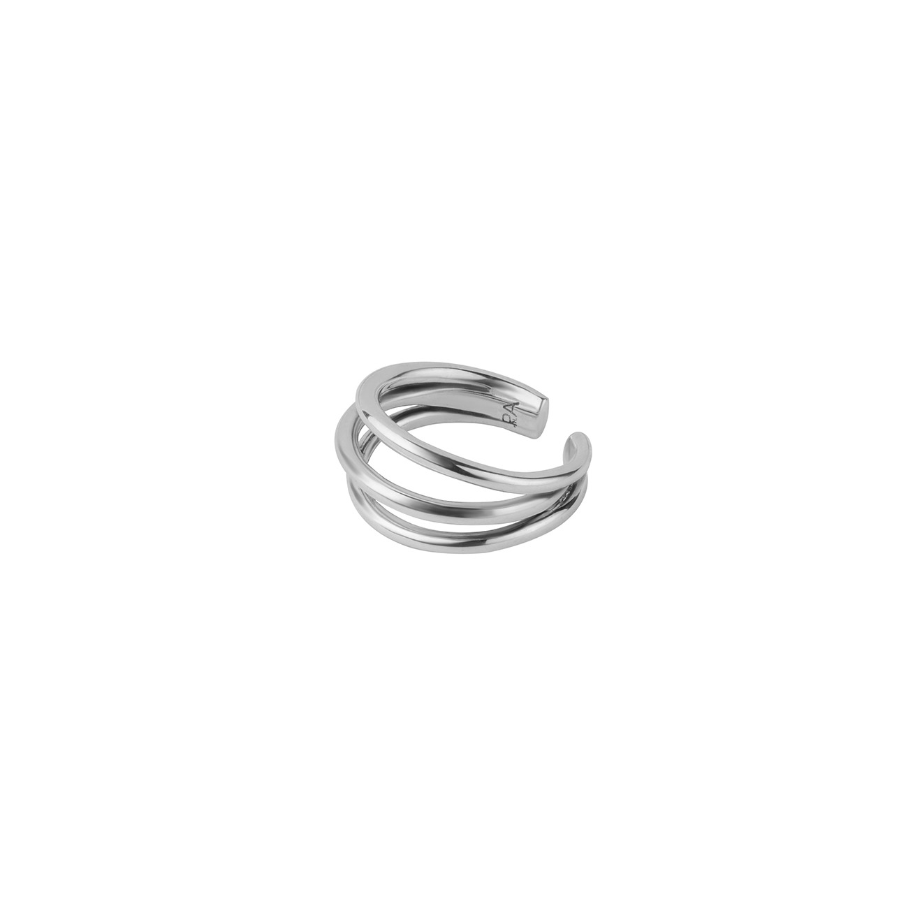silver-plated open triple ring