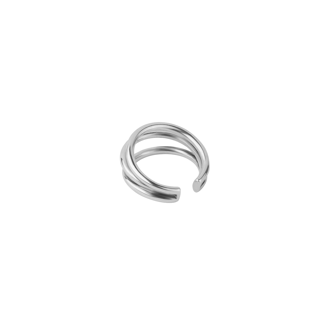 silver-plated open triple ring