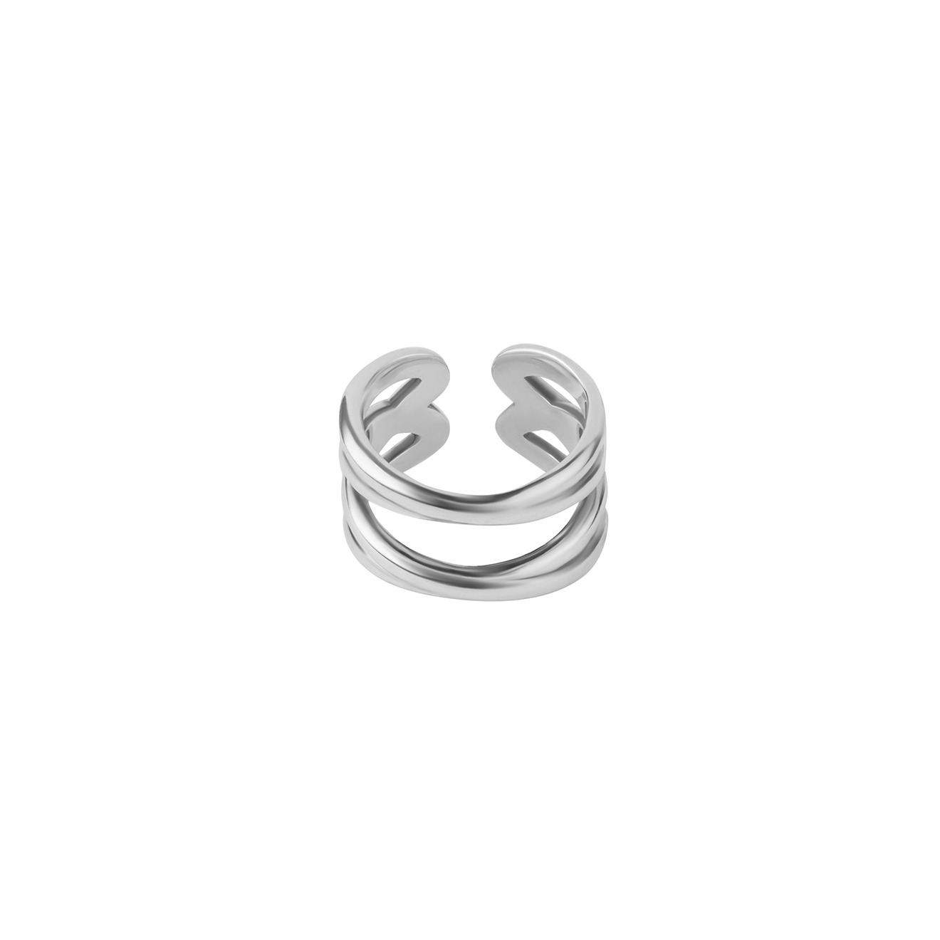 Philippe Audibert Незамкнутое двойное кольцо, покрытое серебром лопатка д торта рифленая лось посереб полир с черн