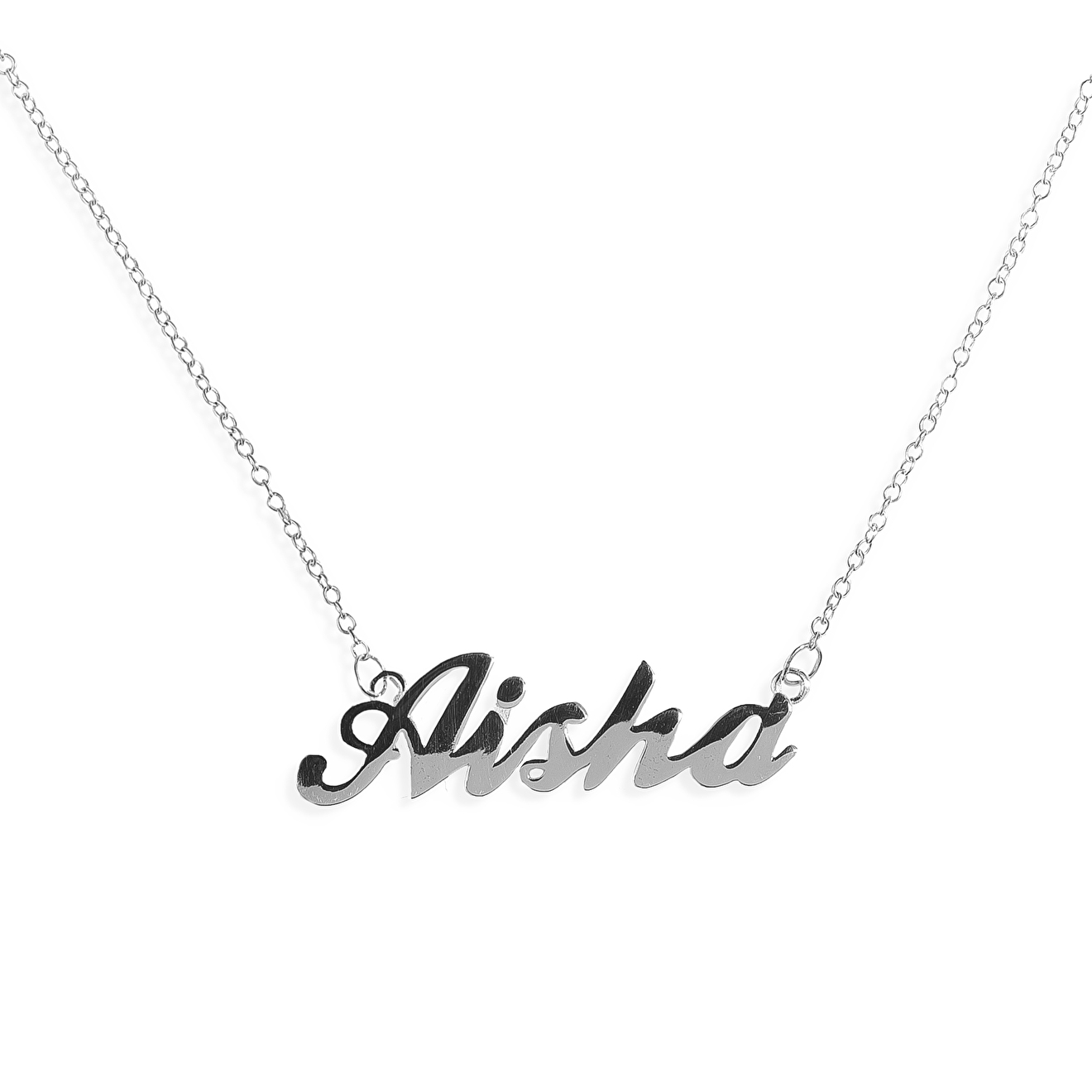 Aisha name pendant made of silver