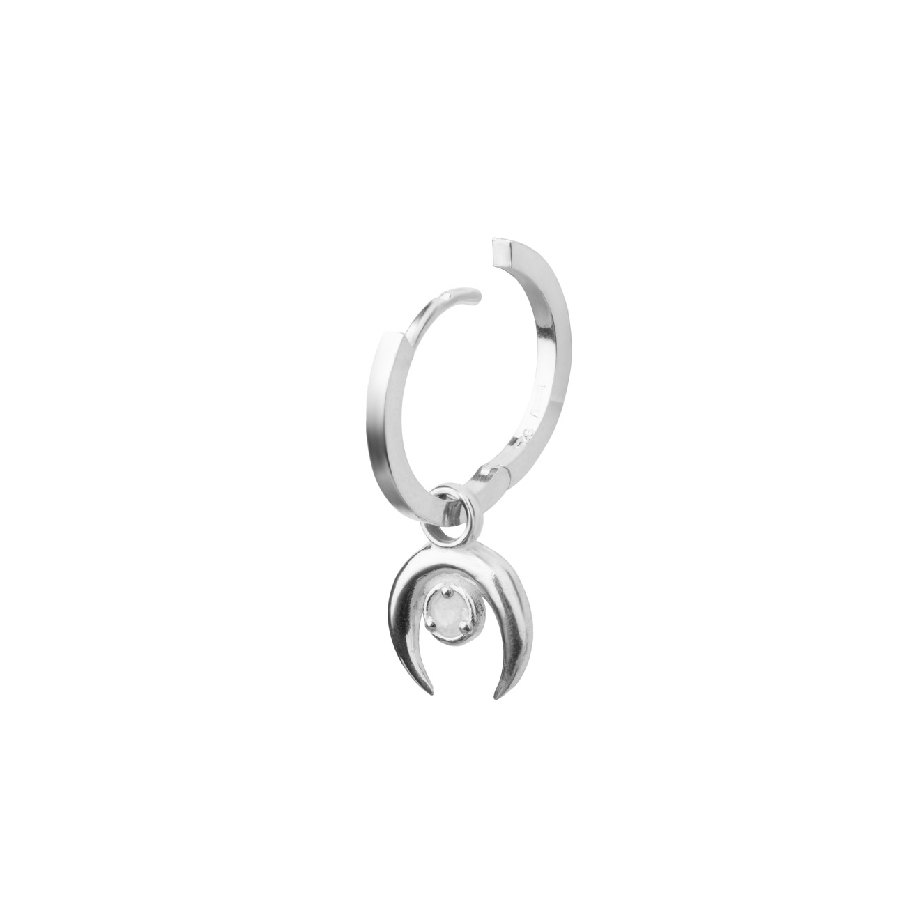Моносерьга MOON DANGLE из серебра с лунным камнем