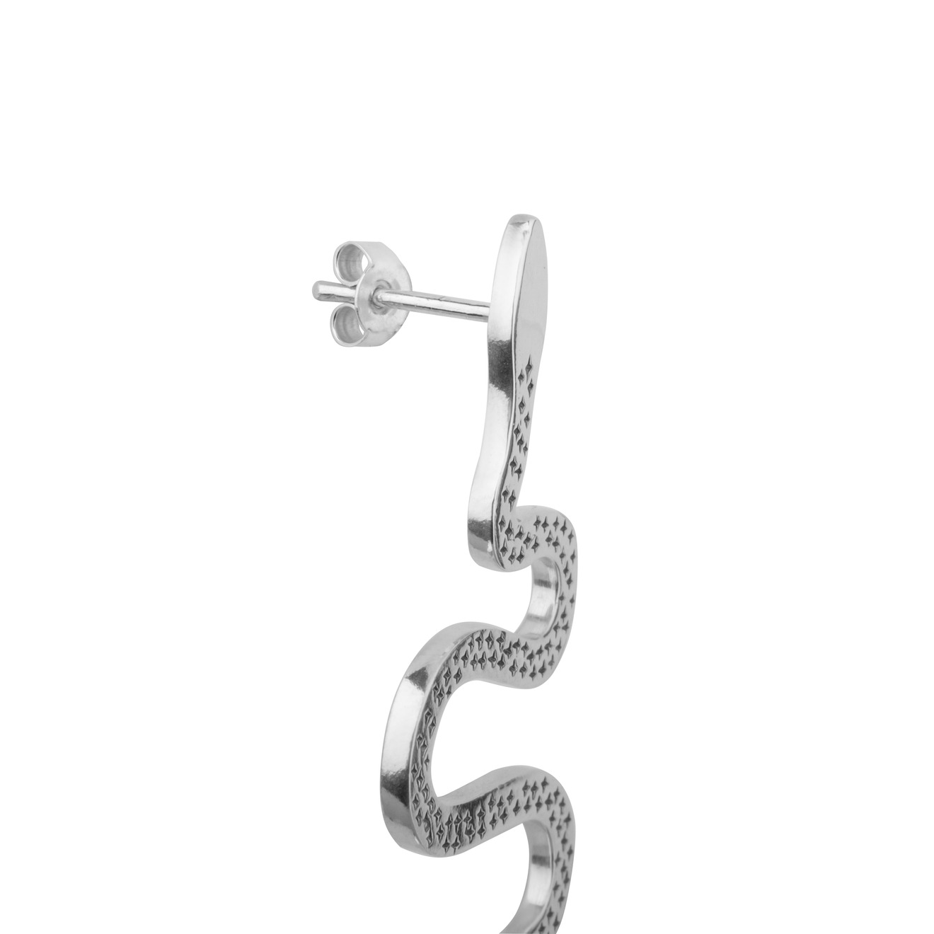 Асимметричные серьги SERPENTS из серебра