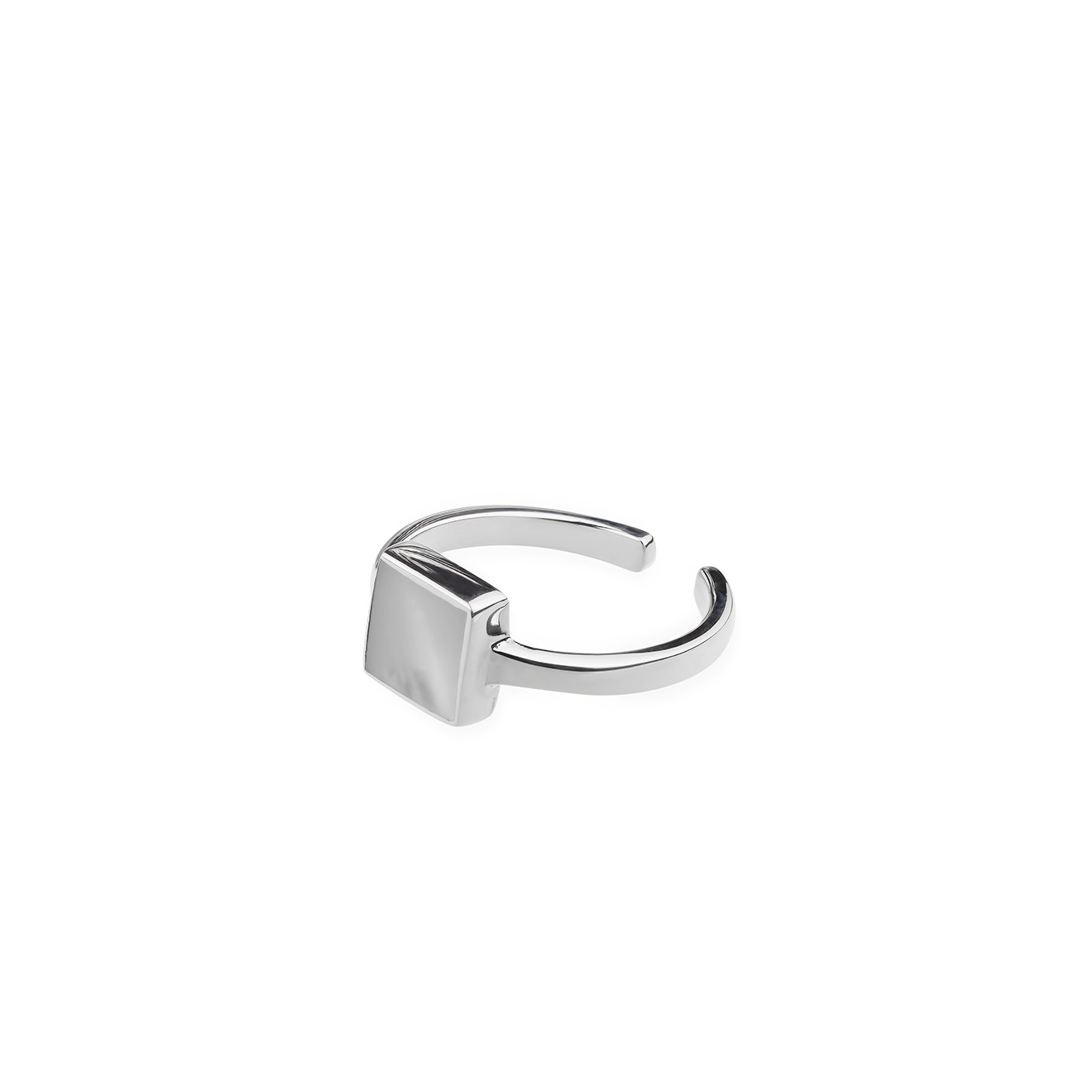 Wishes Come True Незамкнутое кольцо с квадратом из серебра со светлым плоским перламутром