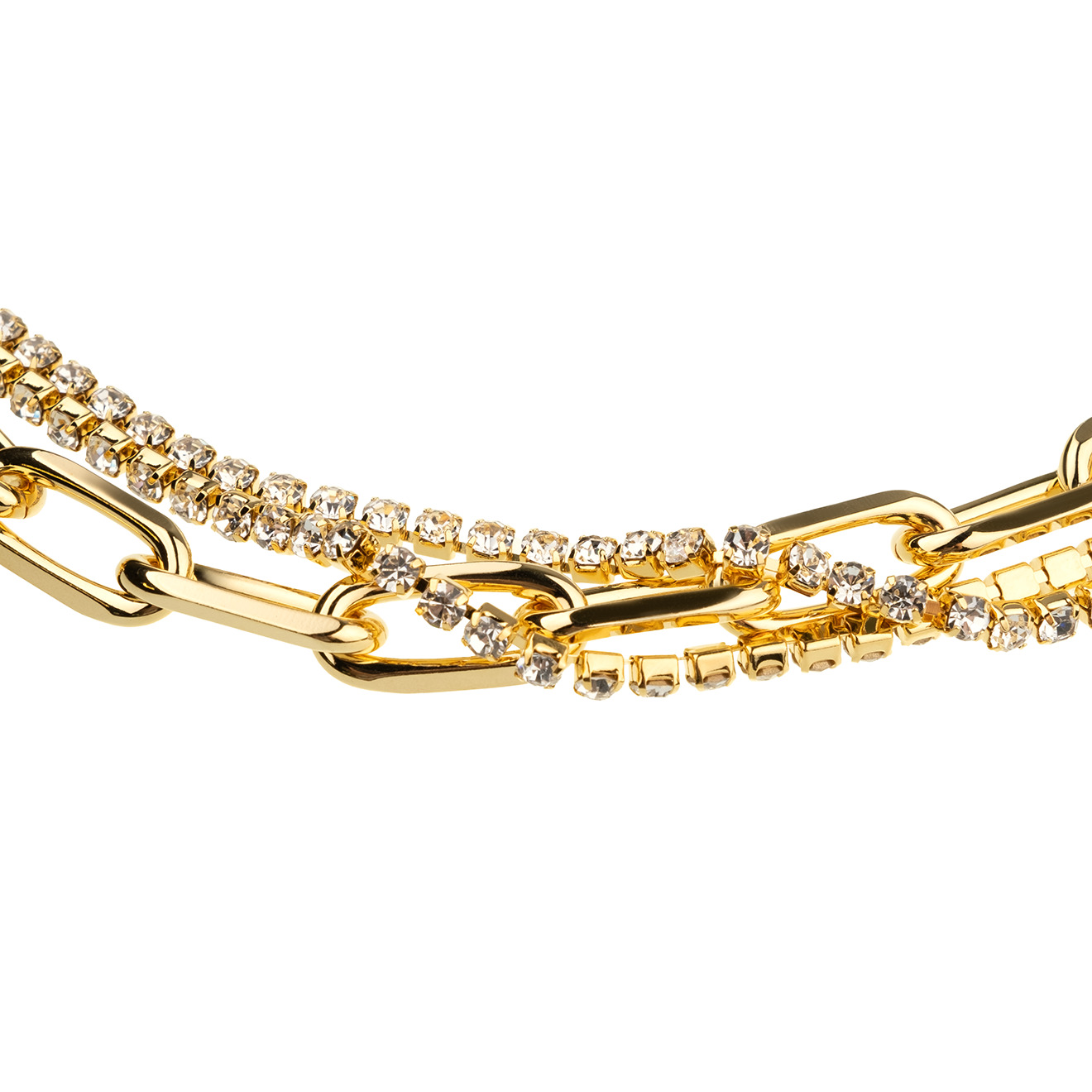 necklace-chain with crystals and carabiner