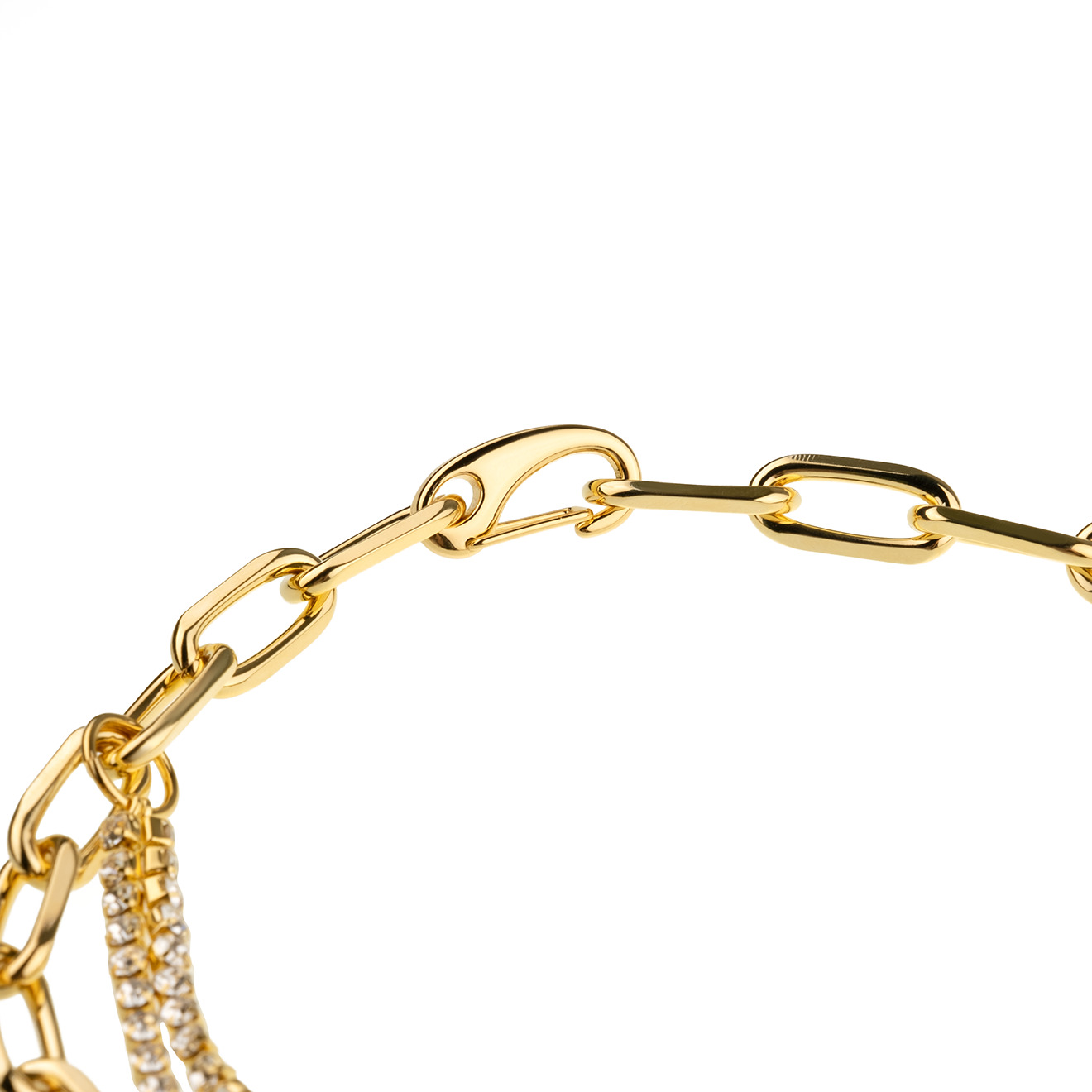 necklace-chain with crystals and carabiner
