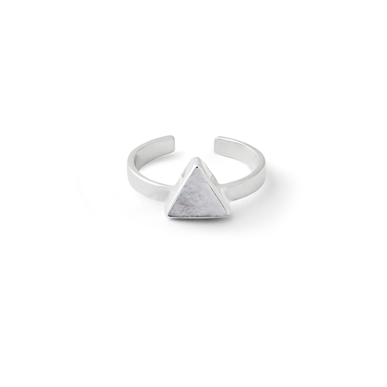 Wishes Come True Кольцо-треугольник из серебра со светлым плоским перламутром