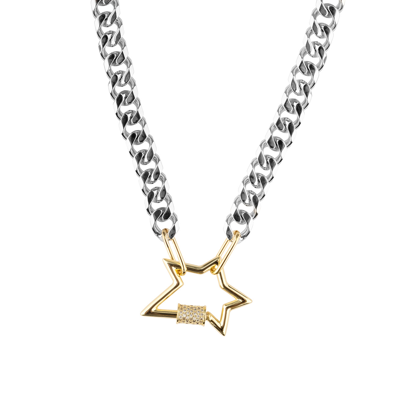 Chain Necklace with Star carbiner