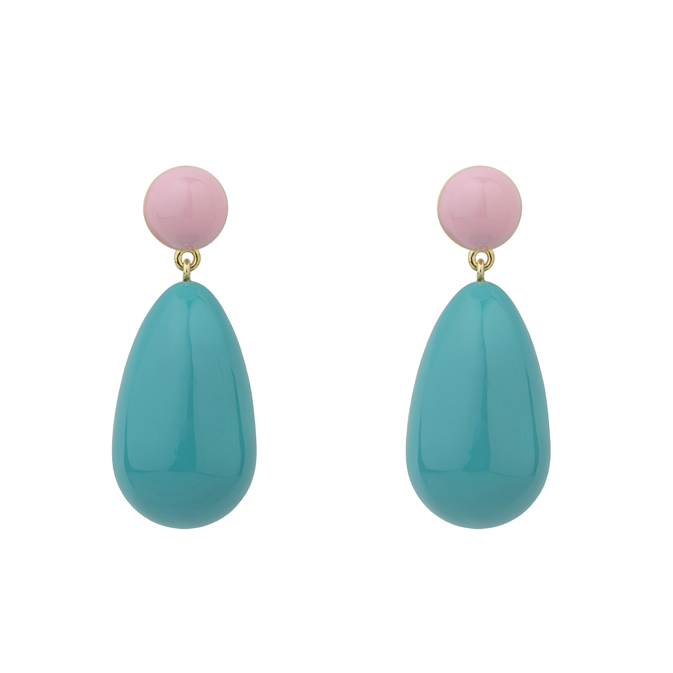 Gold-plated silver earrings with colored enamel