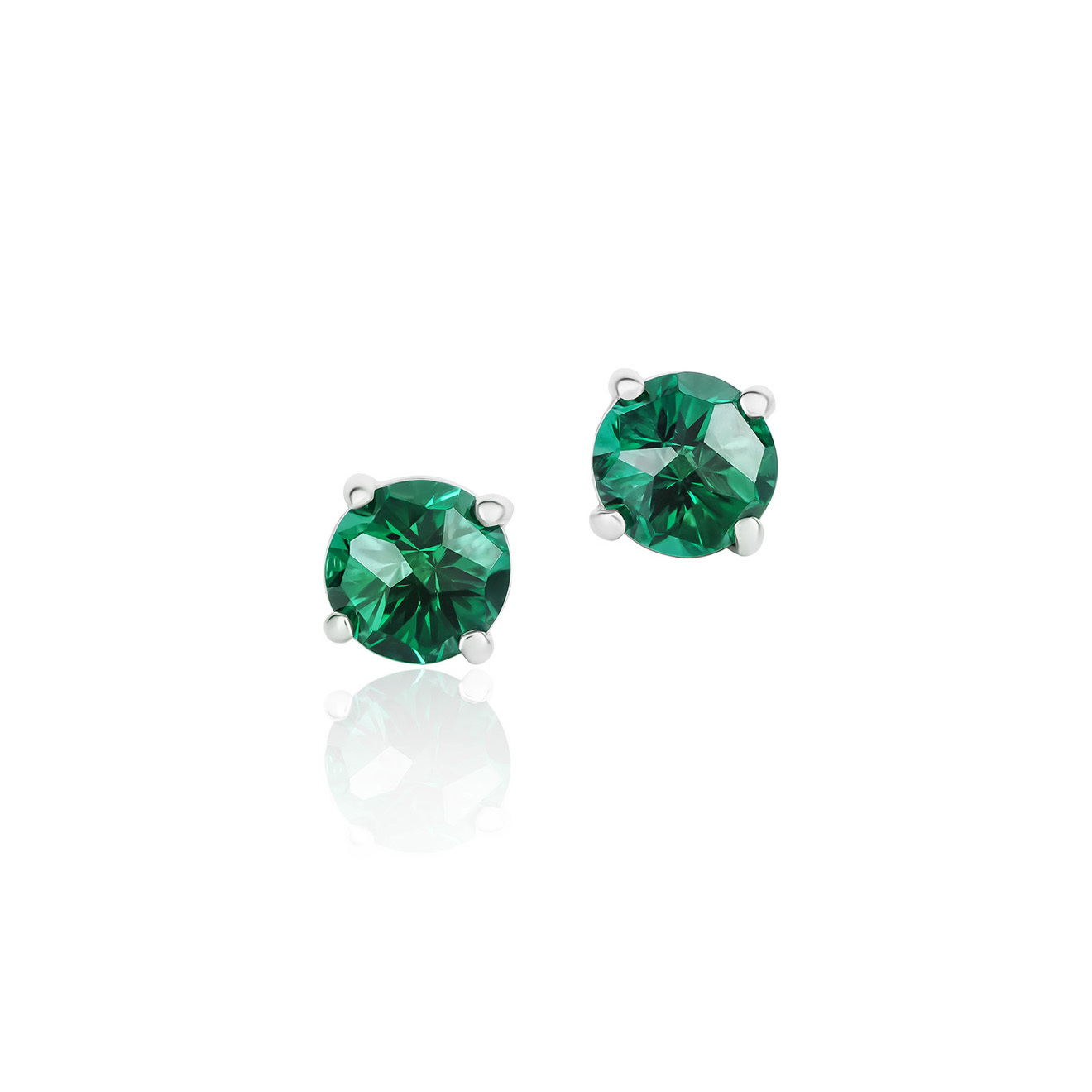 Silver poussettes with prasiolite
