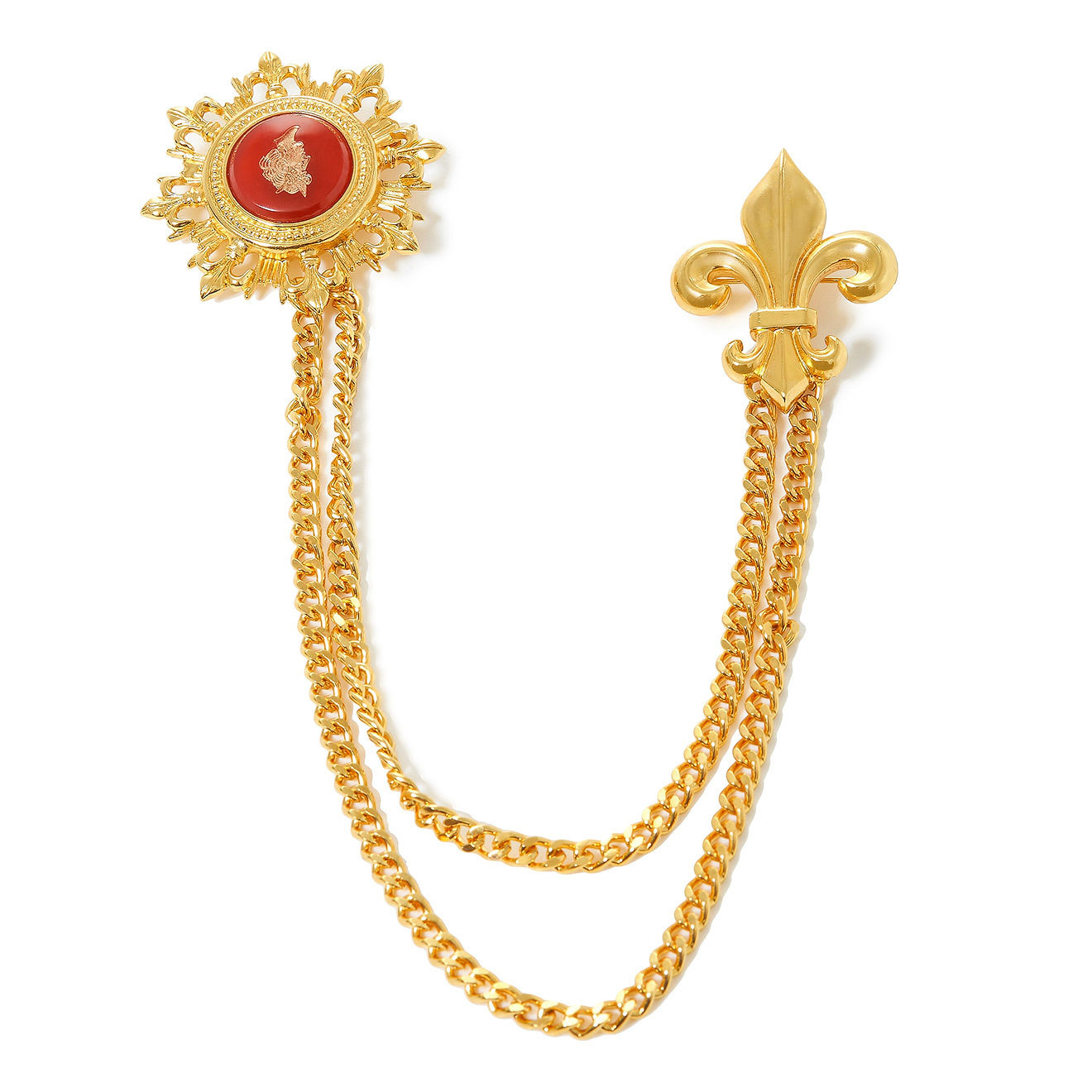 Позолоченная брошь с орденом и геральдической лилией, из коллекции Royal Charm