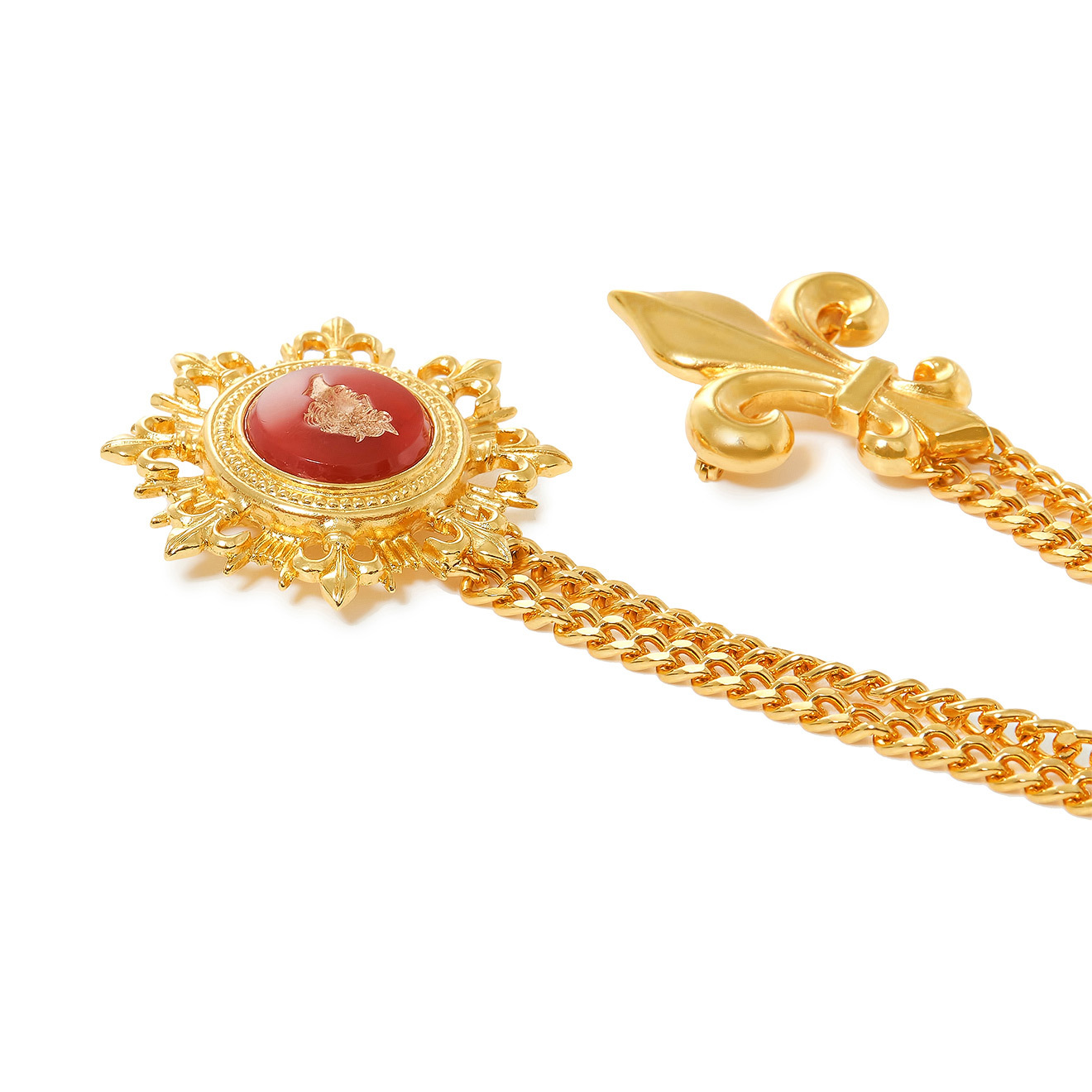 Позолоченная брошь с орденом и геральдической лилией, из коллекции Royal Charm
