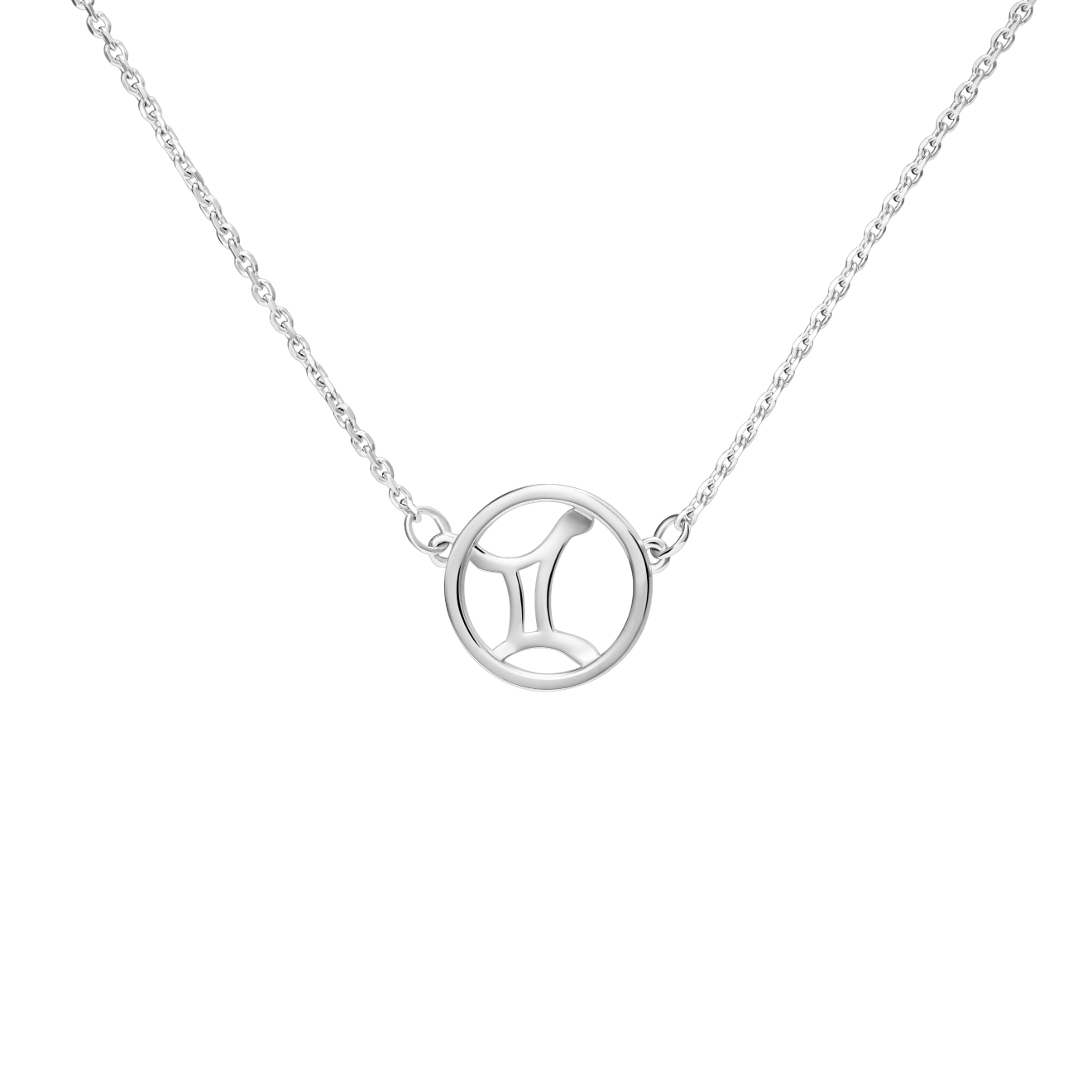 Necklace made of silver zodiac sign "Gemini"