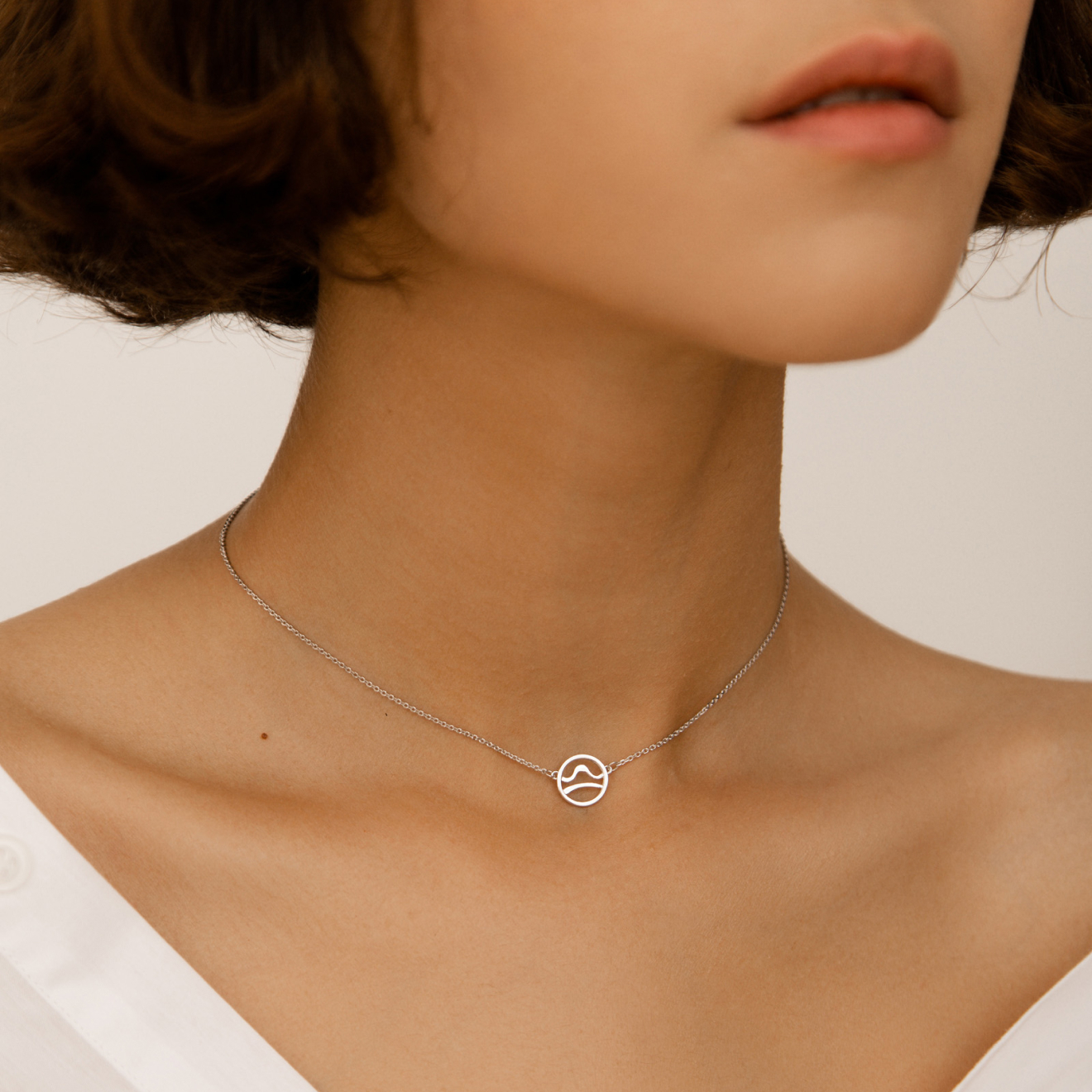 Necklace made of silver zodiac sign "Libra"
