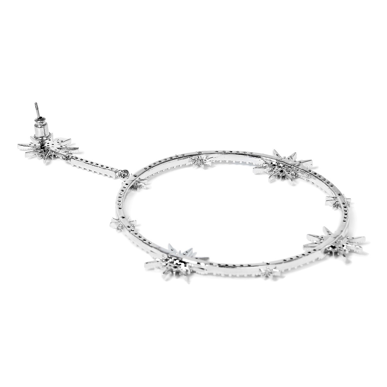 ring earrings with stars and crystals