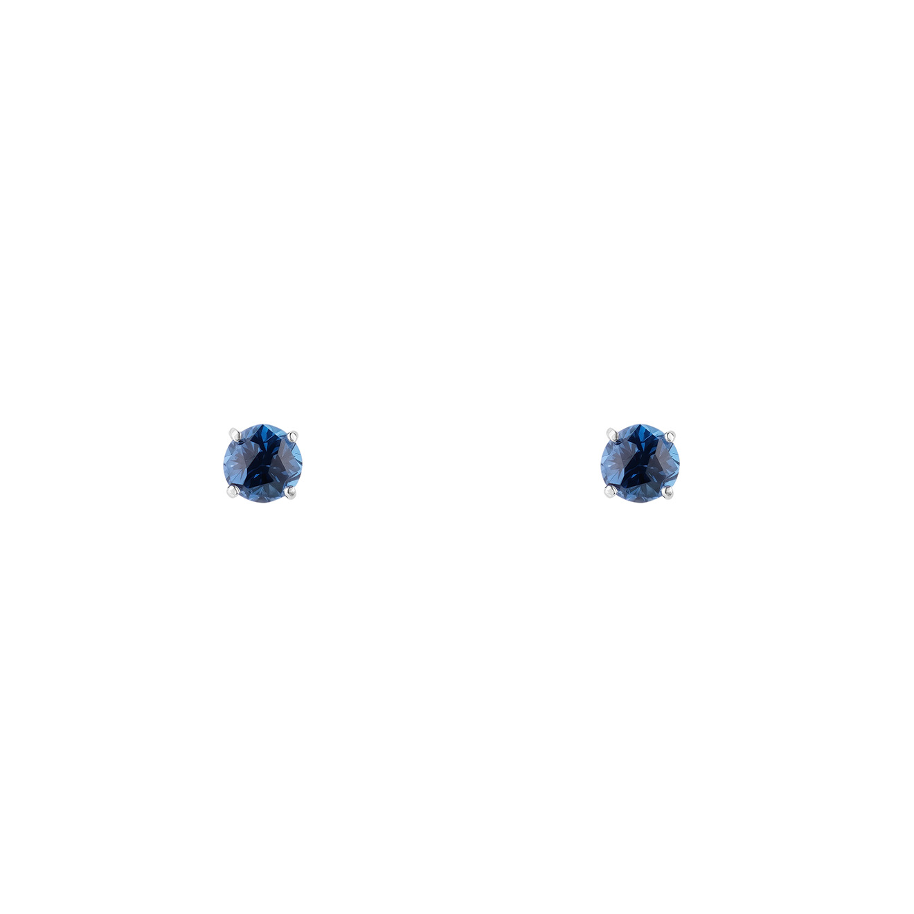 Silver poussettes made of silver with blue spinel