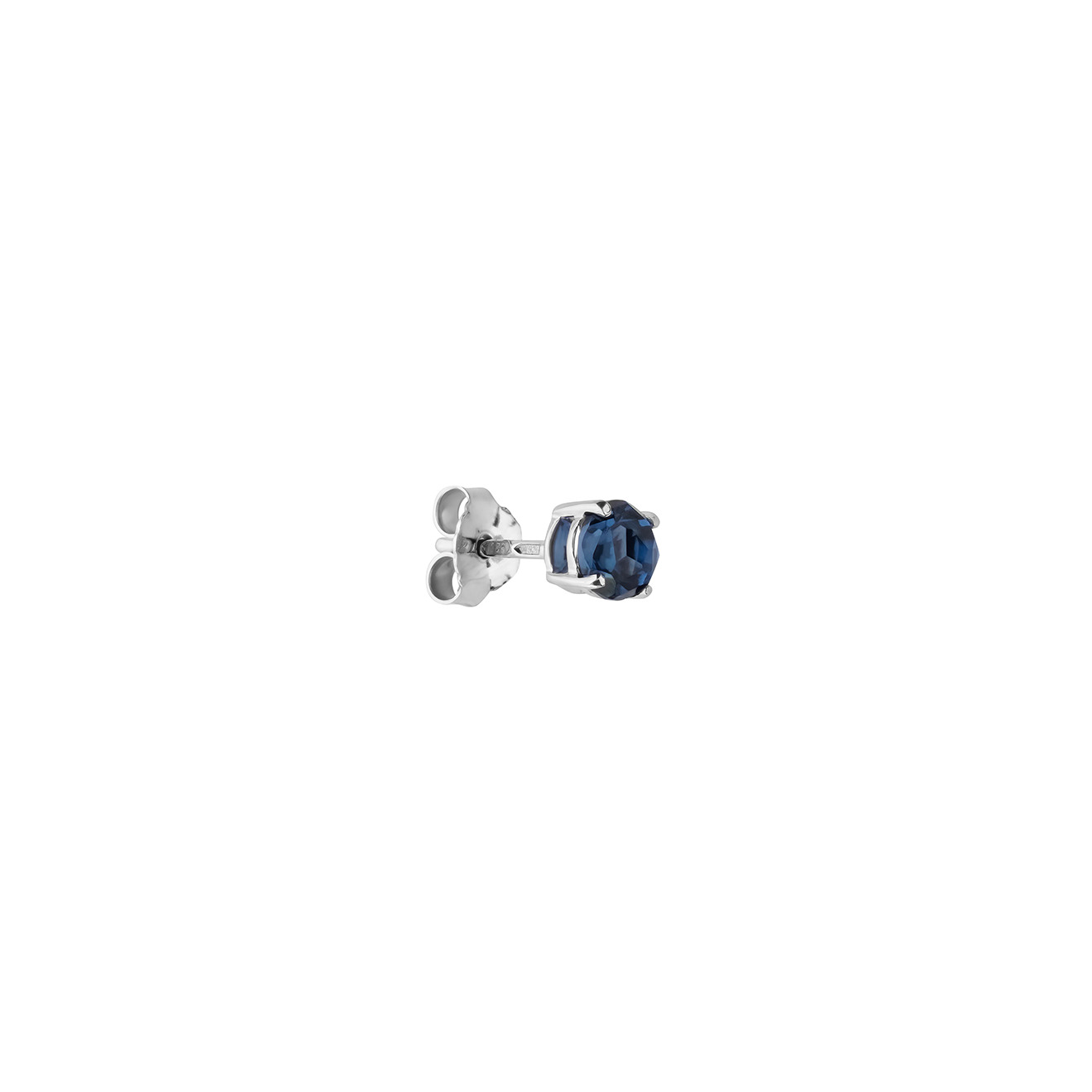 Silver poussettes made of silver with blue spinel