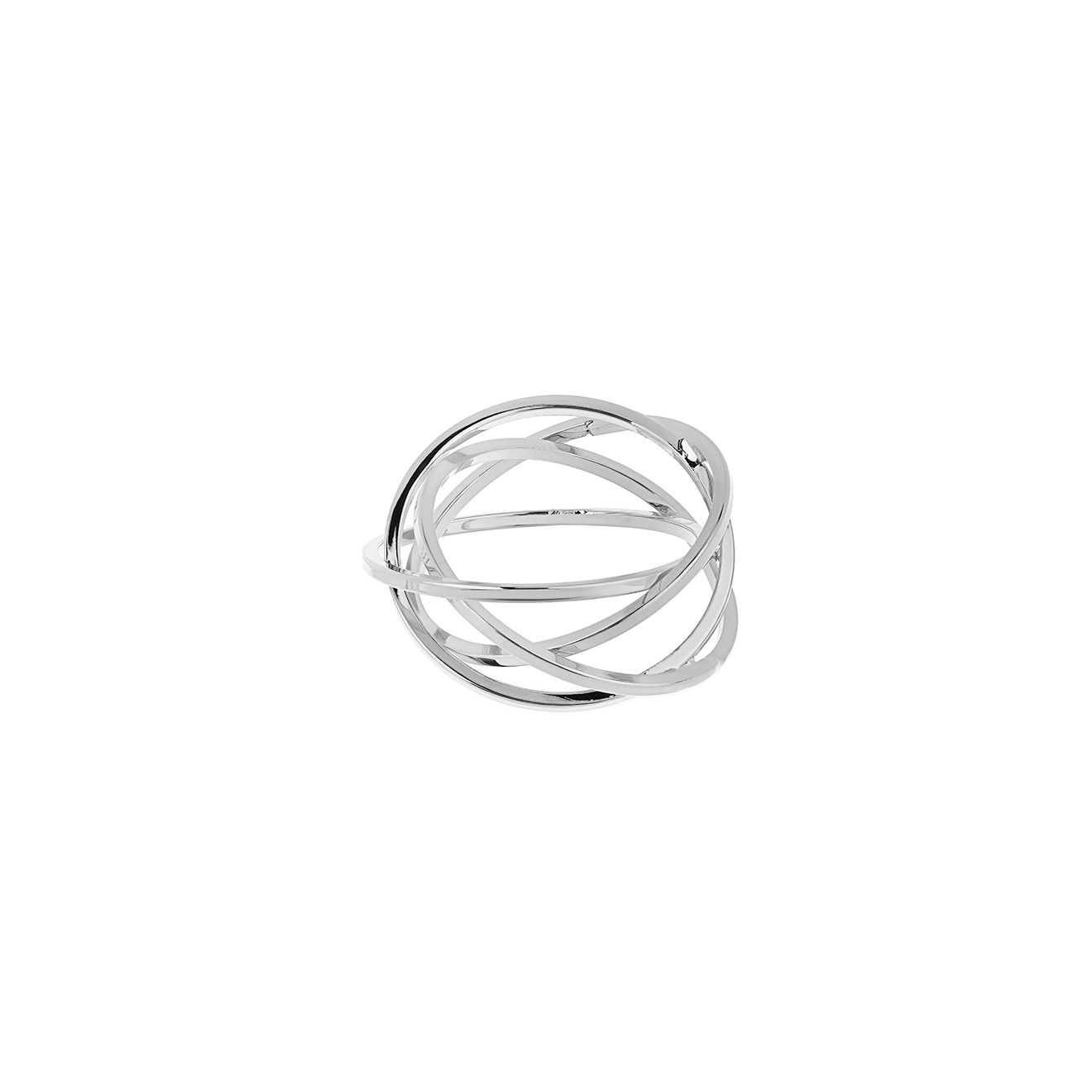 Aqua Серебристое кольцо с пересечениями aqua серебристое кольцо печатка со смайлом