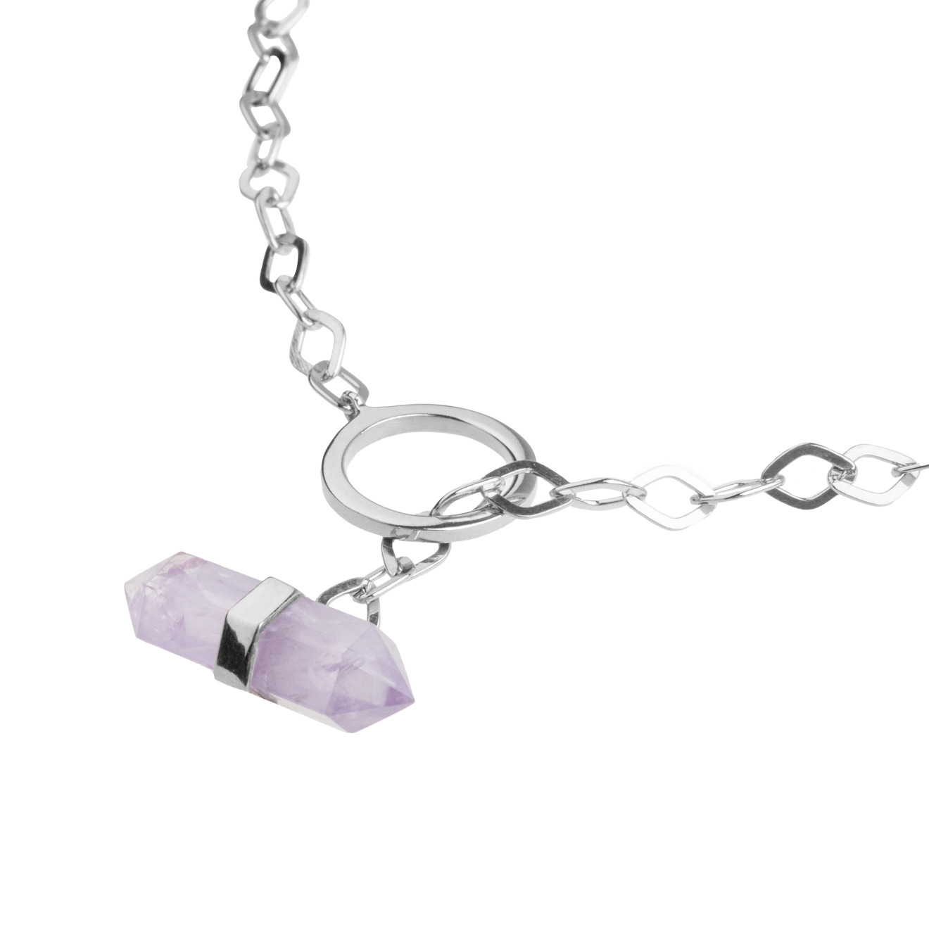 Silver choker with amethyst