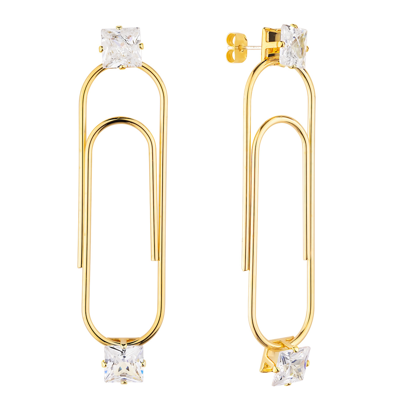 clip-on earrings with crystals