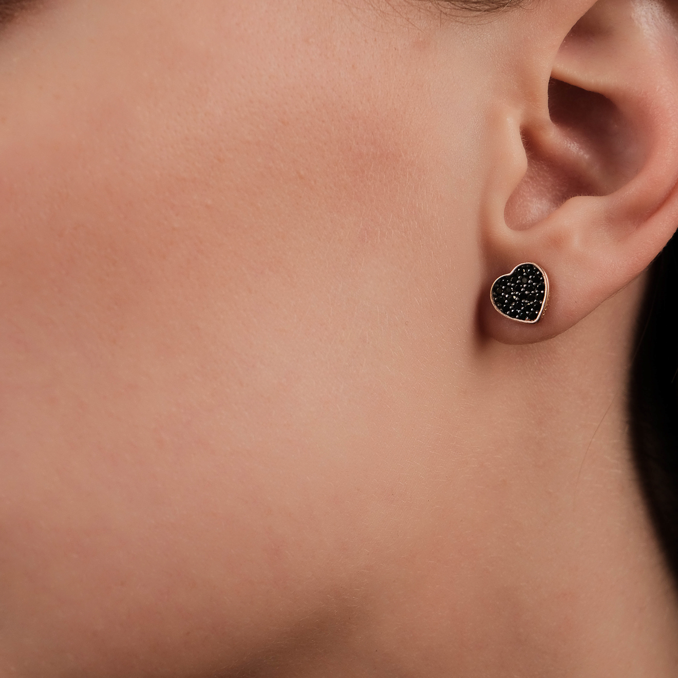 Set of 4 Motif earrings made of silver with vermeil coating with spinel