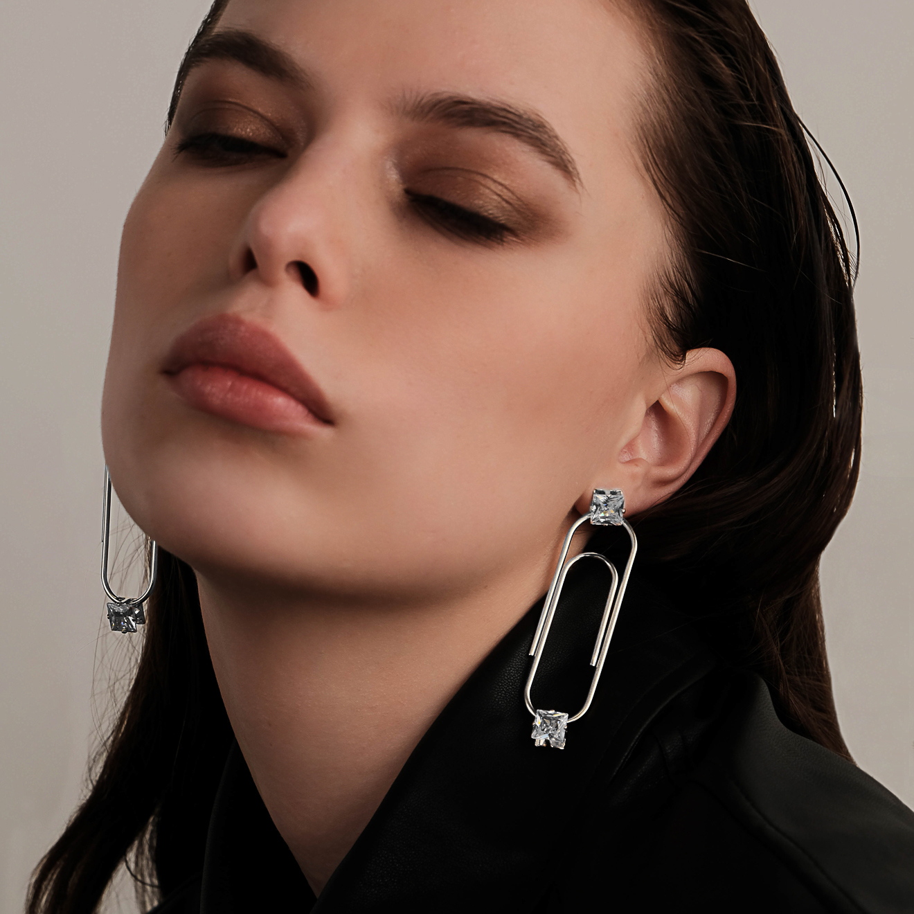 clip-on earrings with crystals