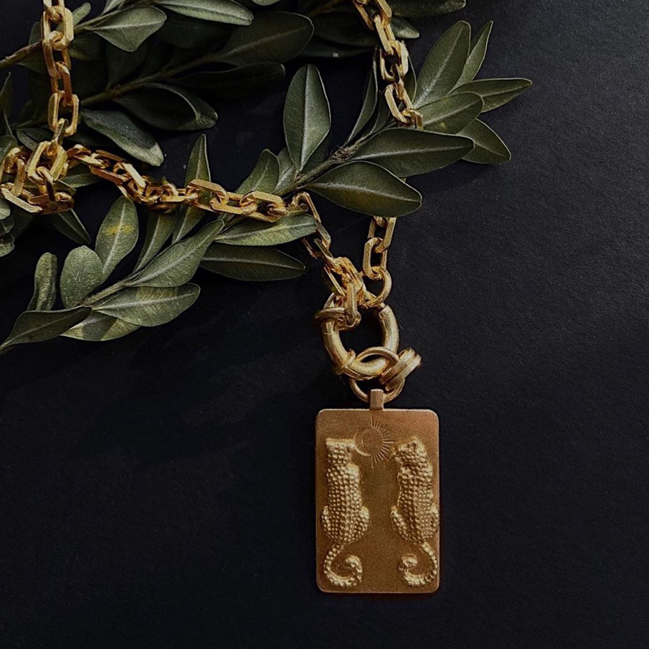 Gold-plated TANDEM pendant made of silver