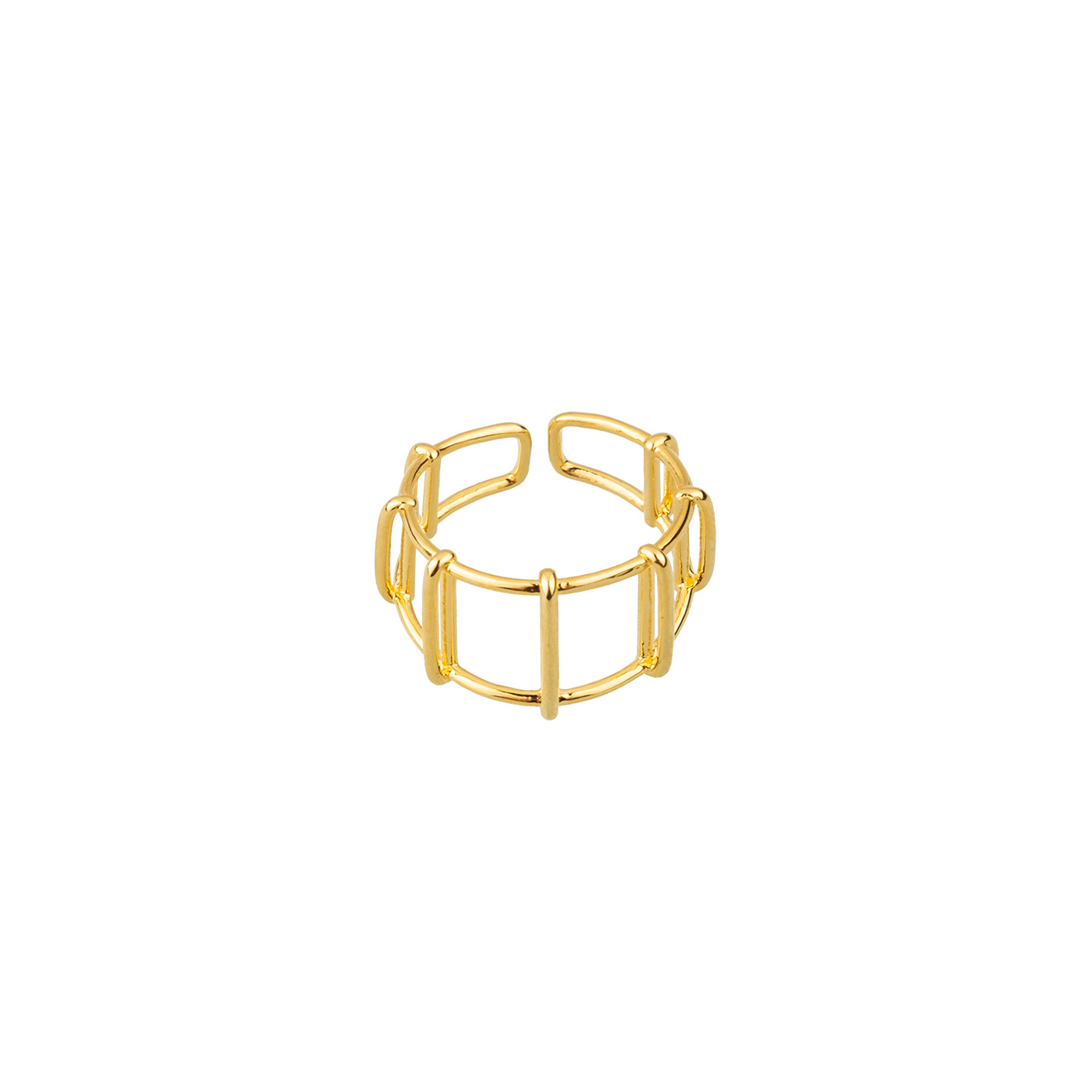 Aqua Золотистое кольцо-решетка aqua золотистое кольцо с белой эмалью