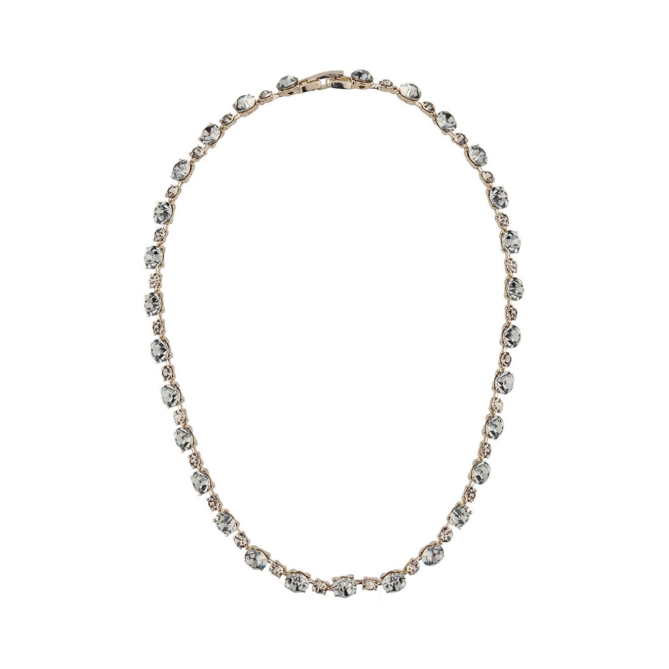 Silver choker with black crystals