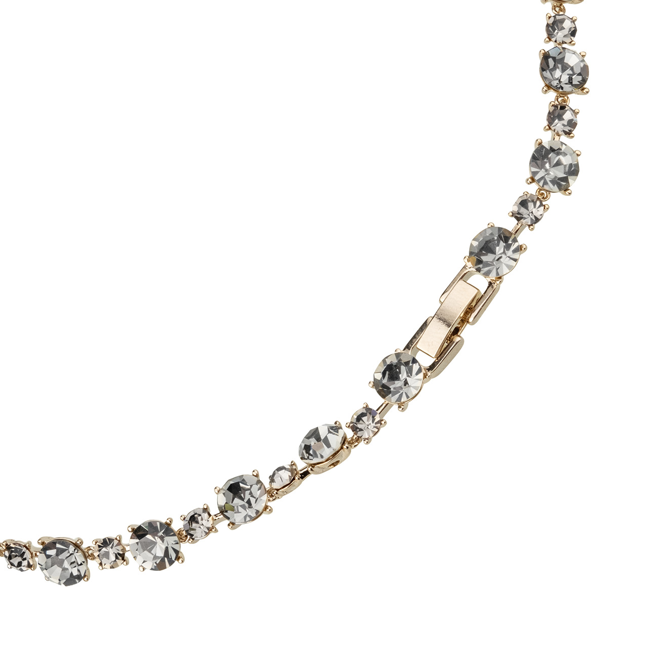 Silver choker with black crystals