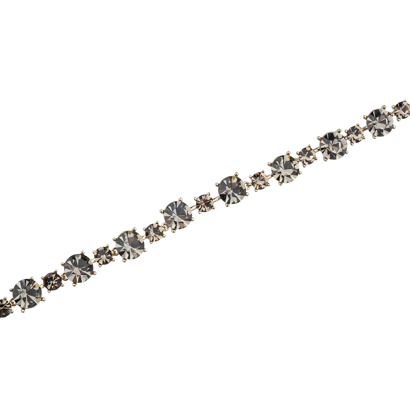 Silver choker with black crystals