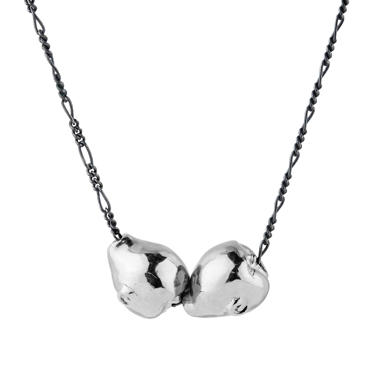 Black chain with silver pendants