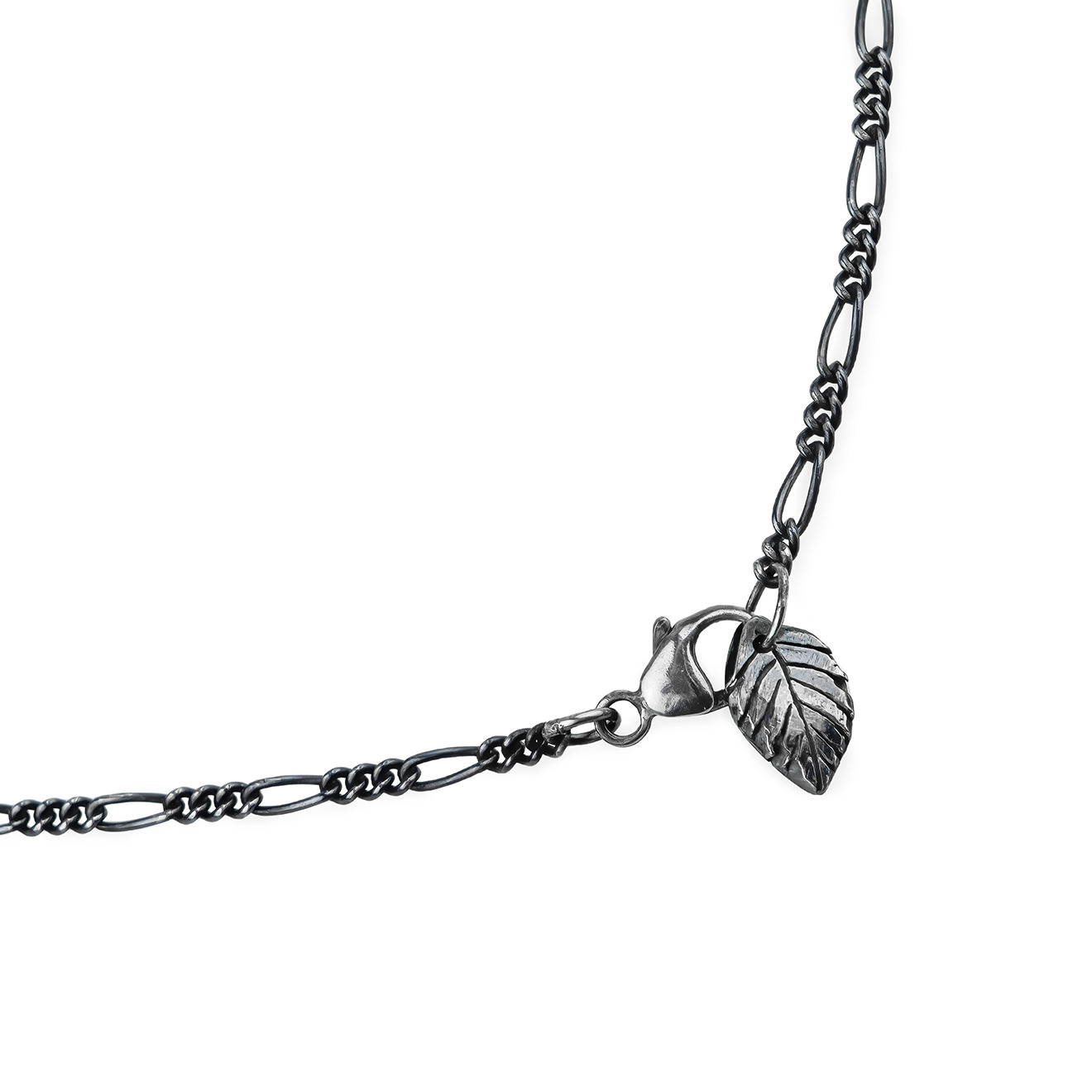 Black chain with silver pendants