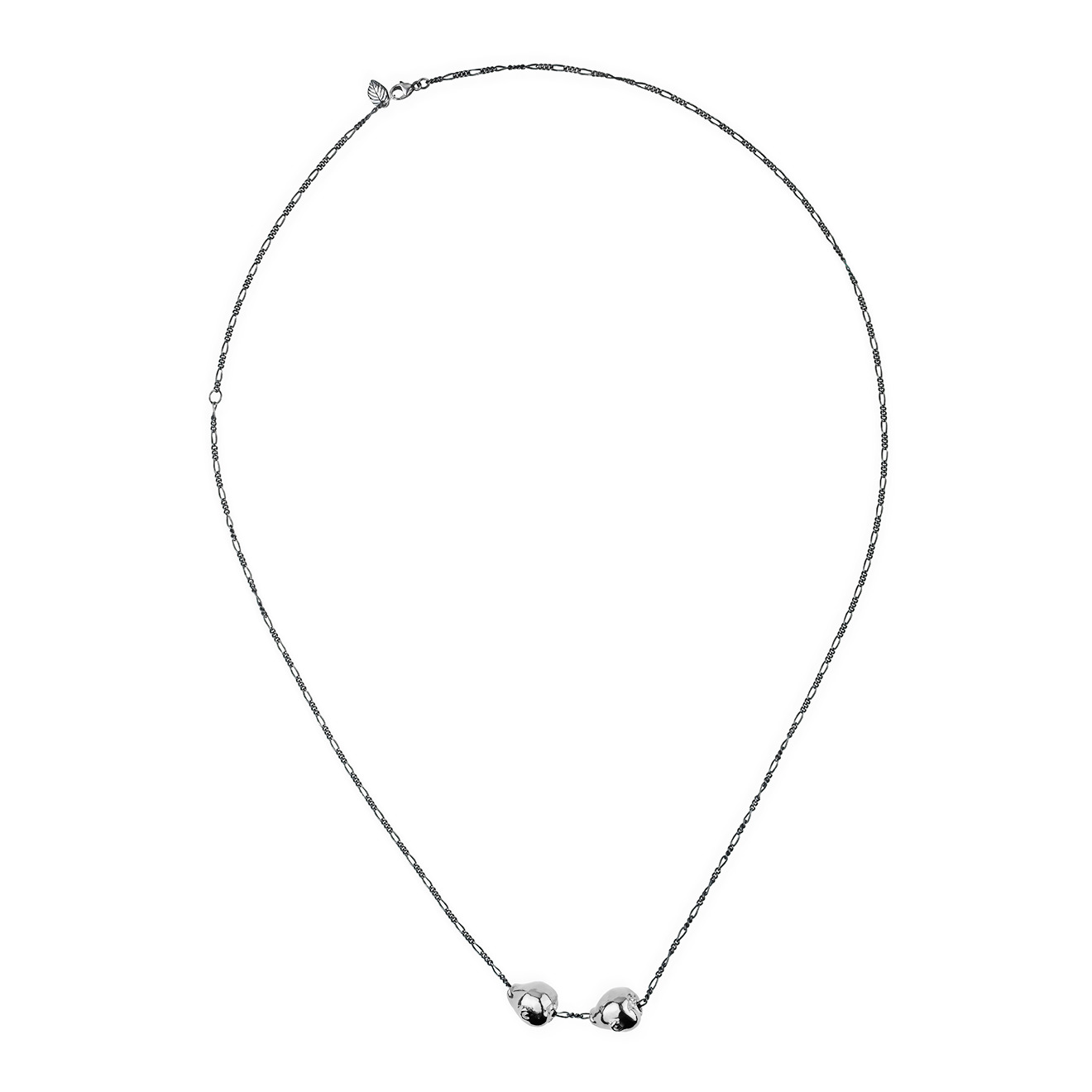 Black chain with silver pendants