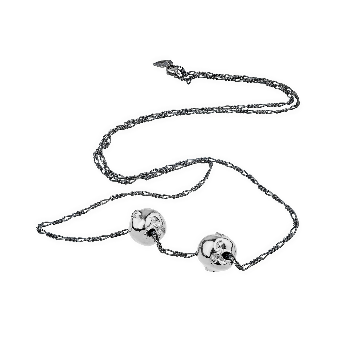 Black chain with silver pendants