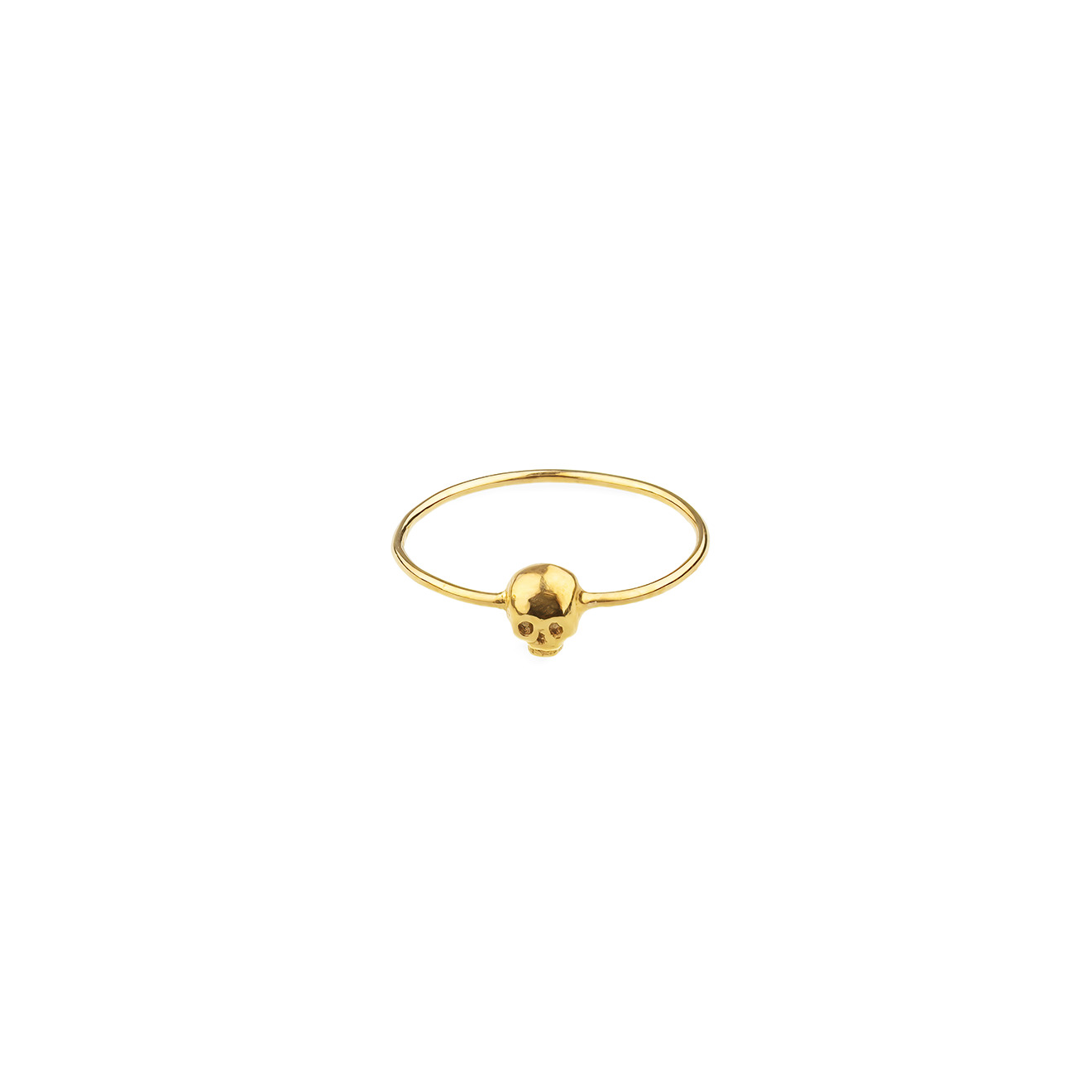 Gold-plated silver ring with a skull