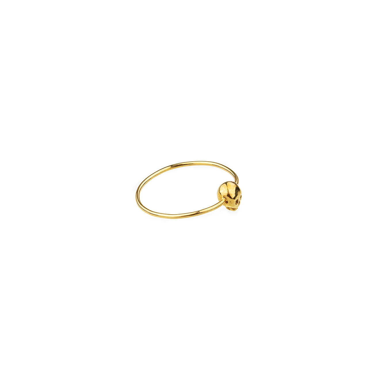 Gold-plated silver ring with a skull