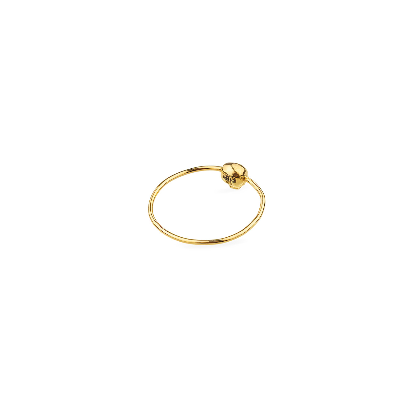Gold-plated silver ring with a skull