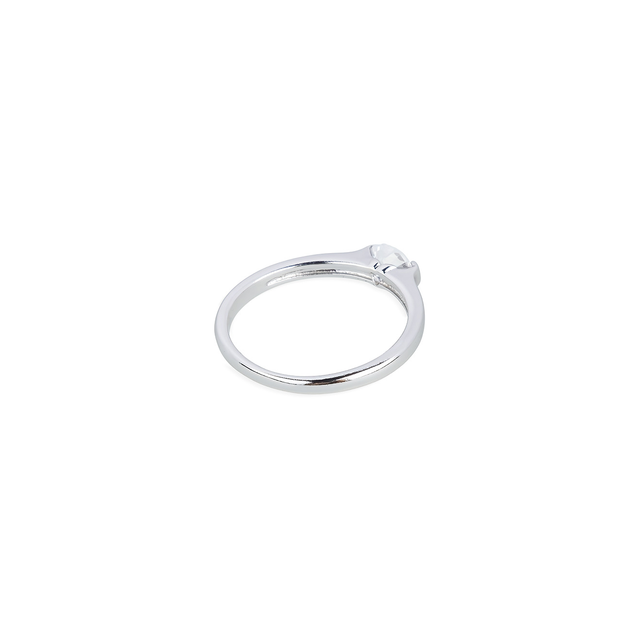 A ring with a crystal in the shape of a heart
