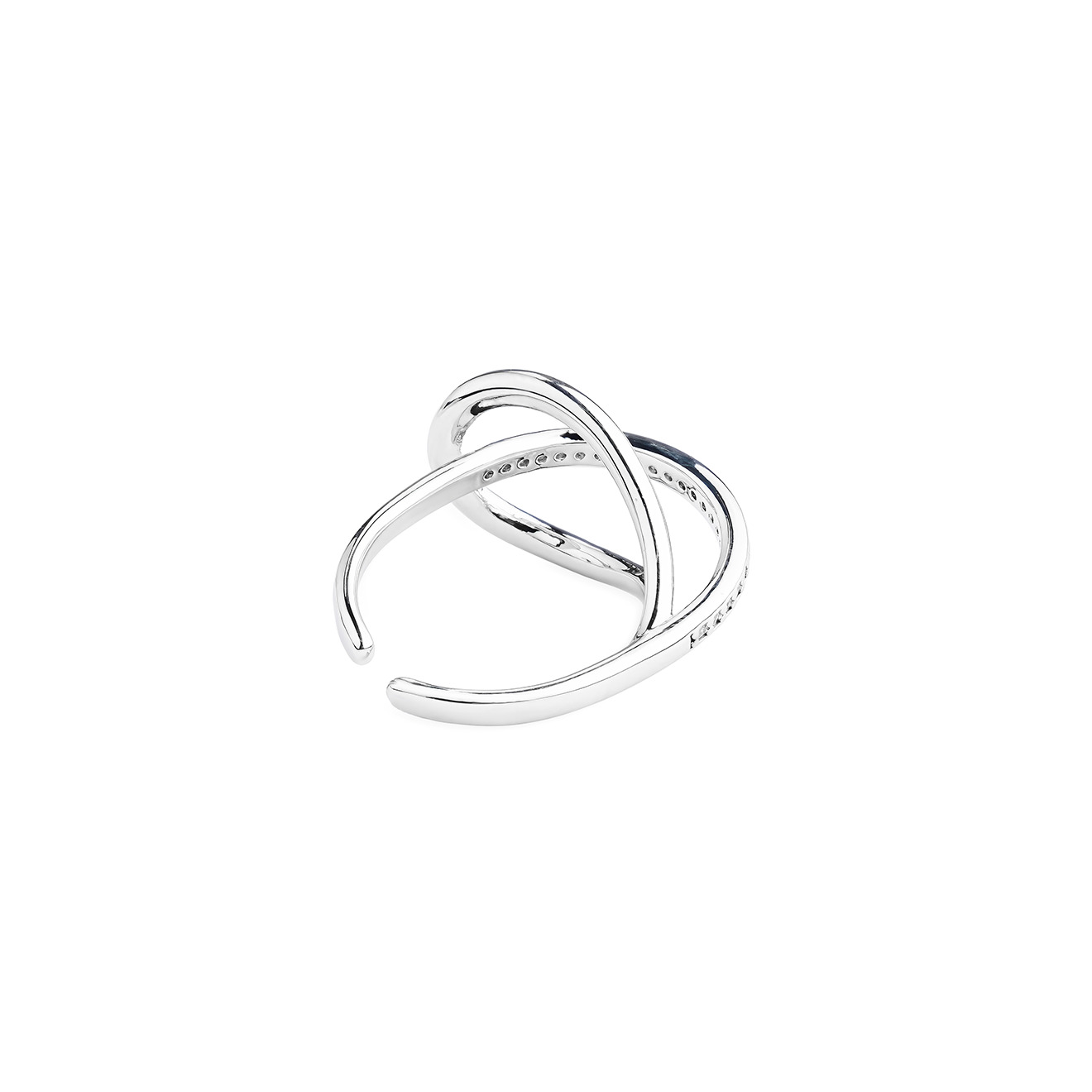 crossed ring with crystals