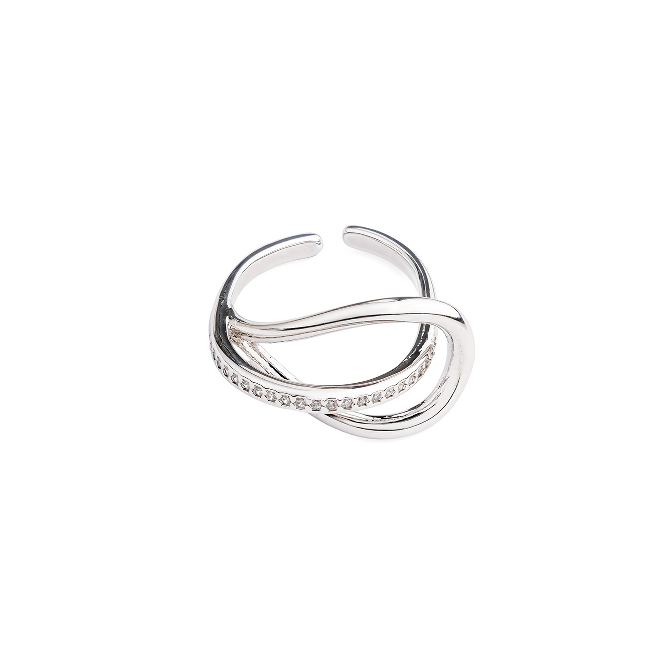 crossed ring with crystals