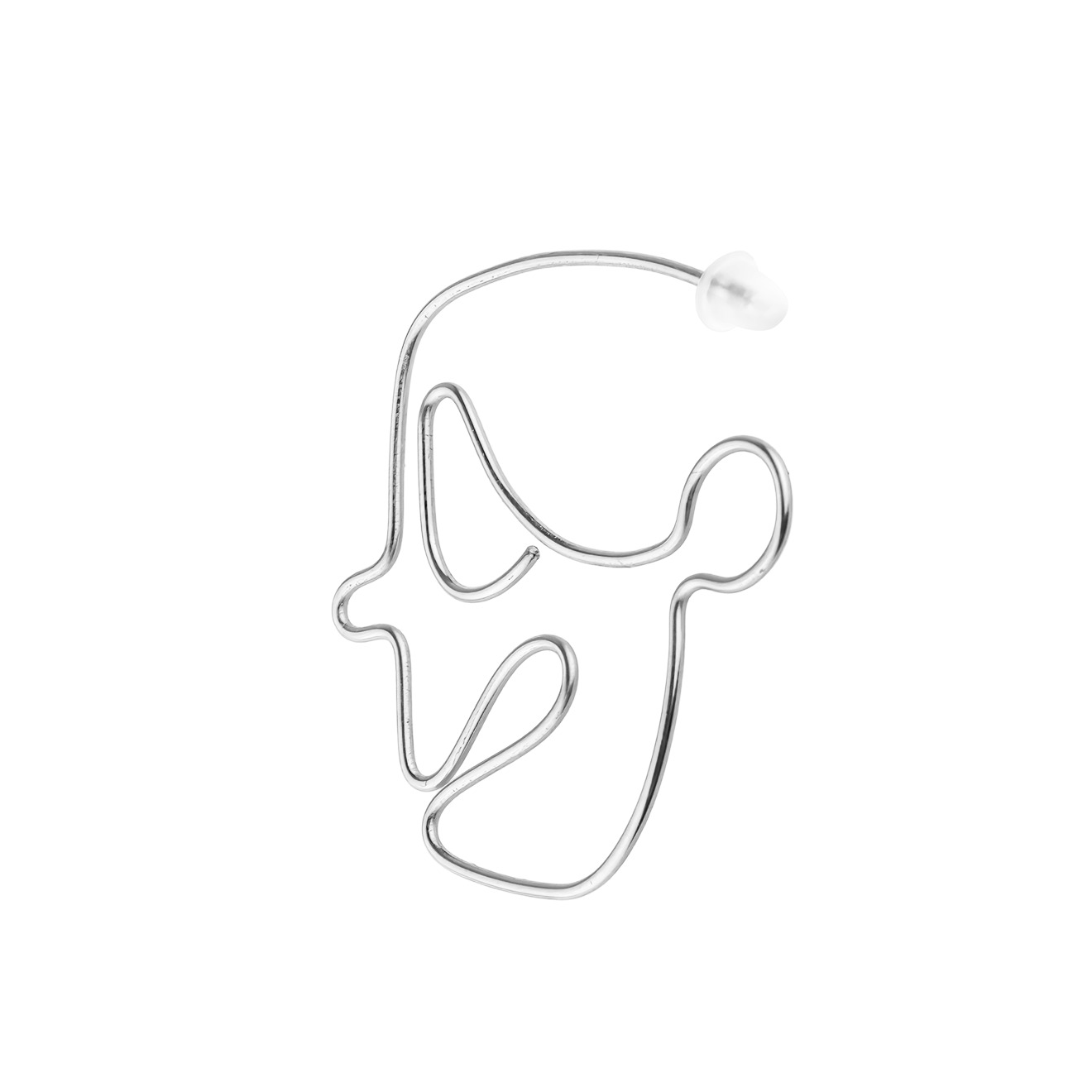 Profile earrings covered with silver