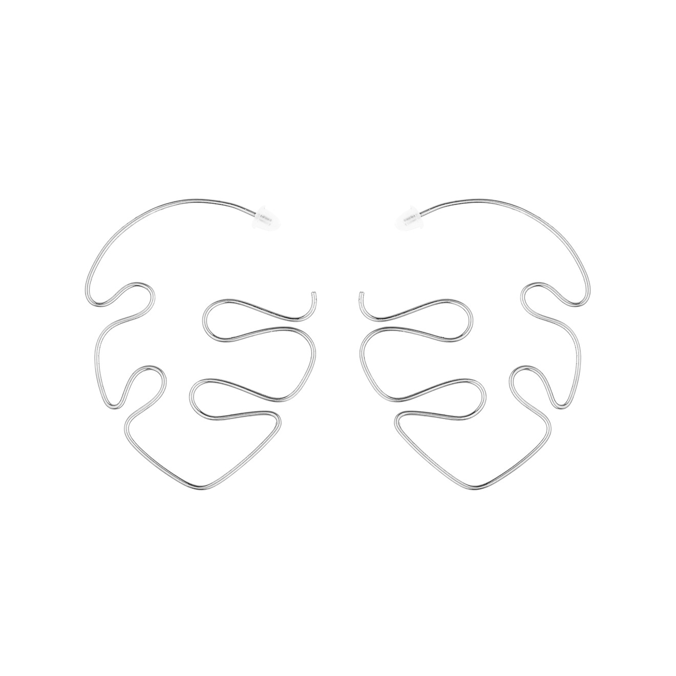 Leaf earrings covered with silver