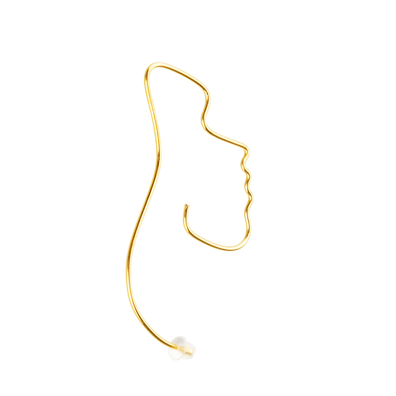 Gold-plated profile earrings