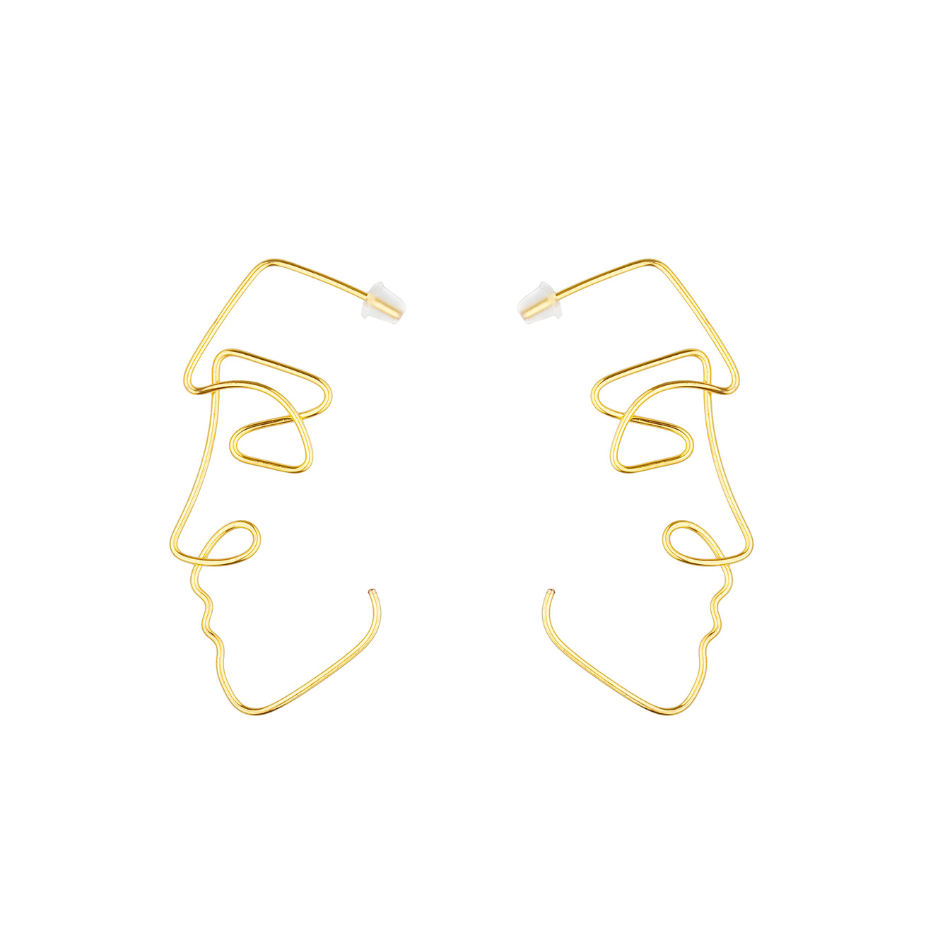 Gold plated profile earrings