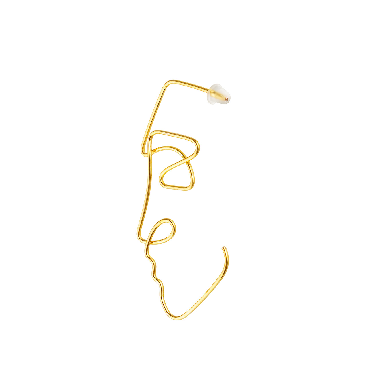 Gold plated profile earrings