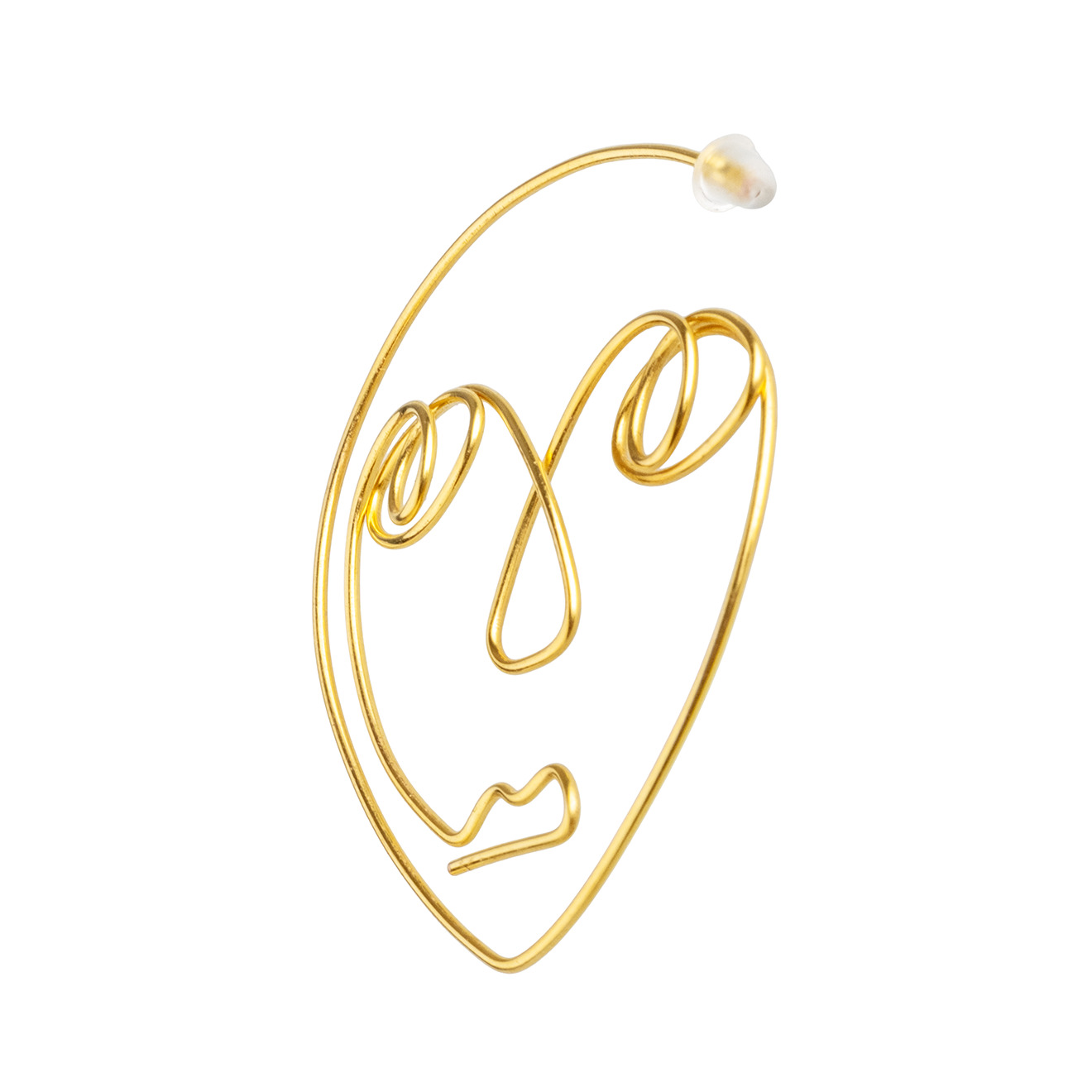 Gold-plated Face Earrings