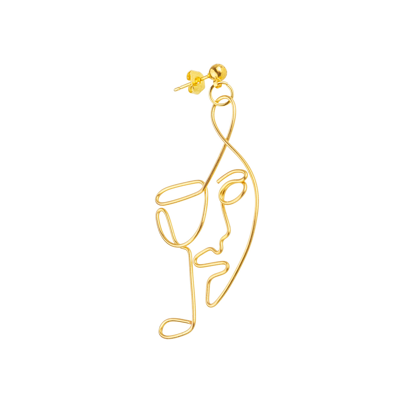Позолоченные серьги-лица