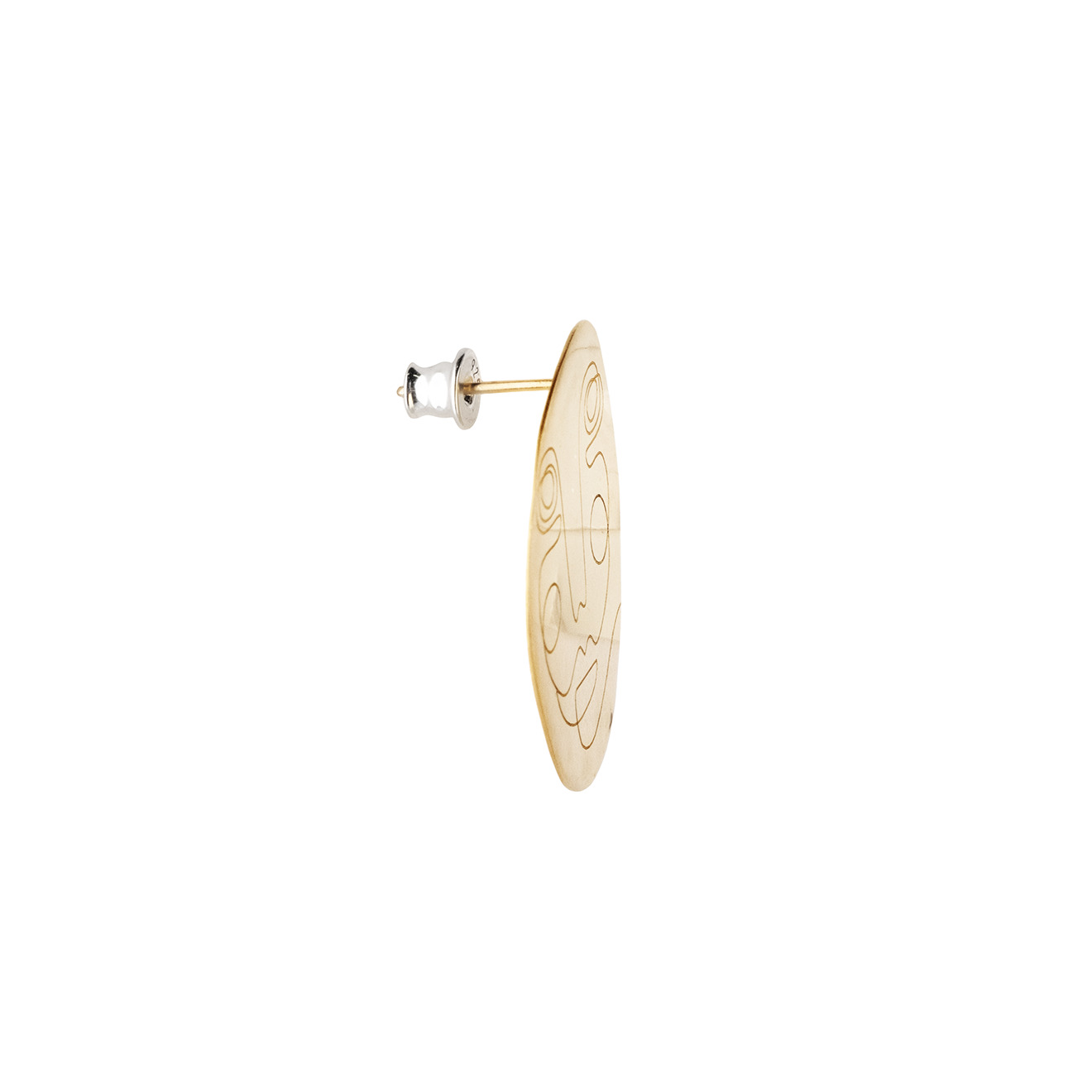 Gold-plated earrings with faces