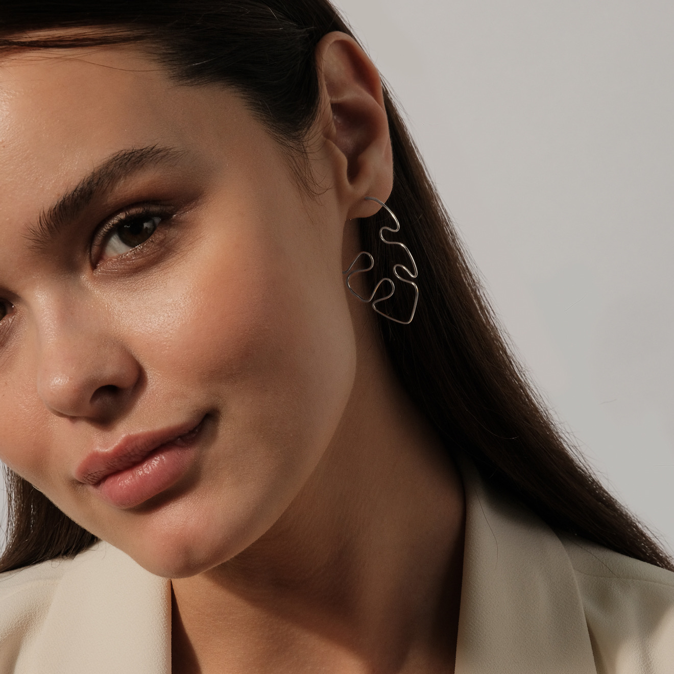 Leaf earrings covered with silver